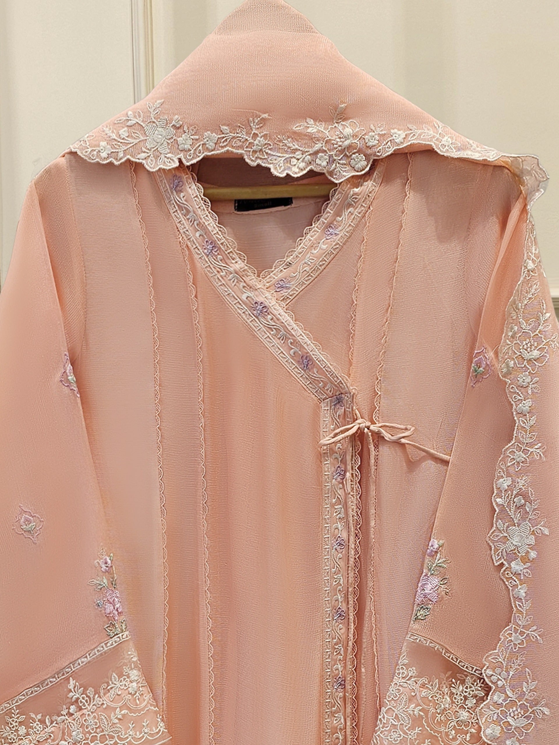 3 Piece - Pure Embroidered Cotton Net Suit S111820 - Image 2