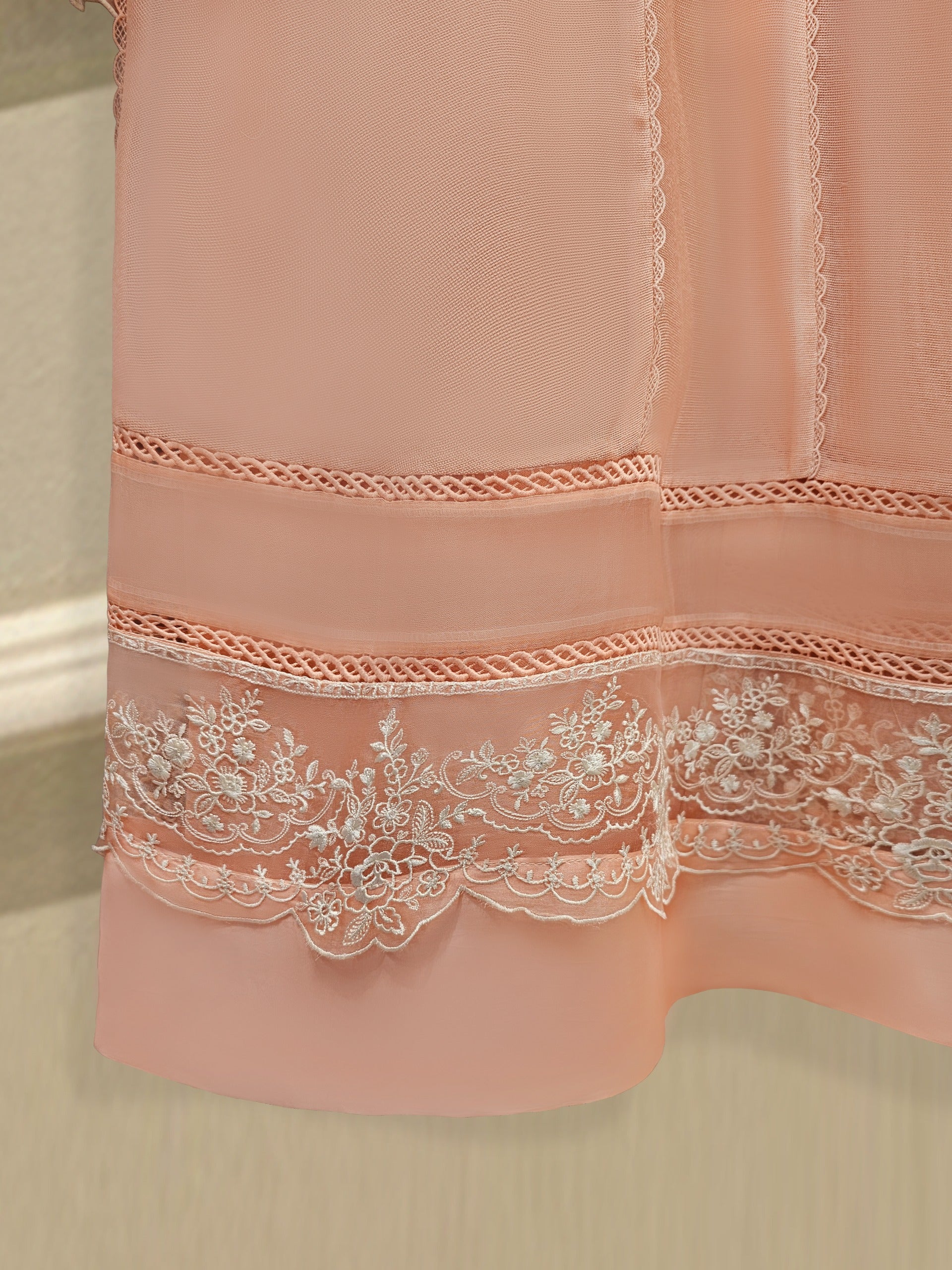 3 Piece - Pure Embroidered Cotton Net Suit S111820 - Image 5