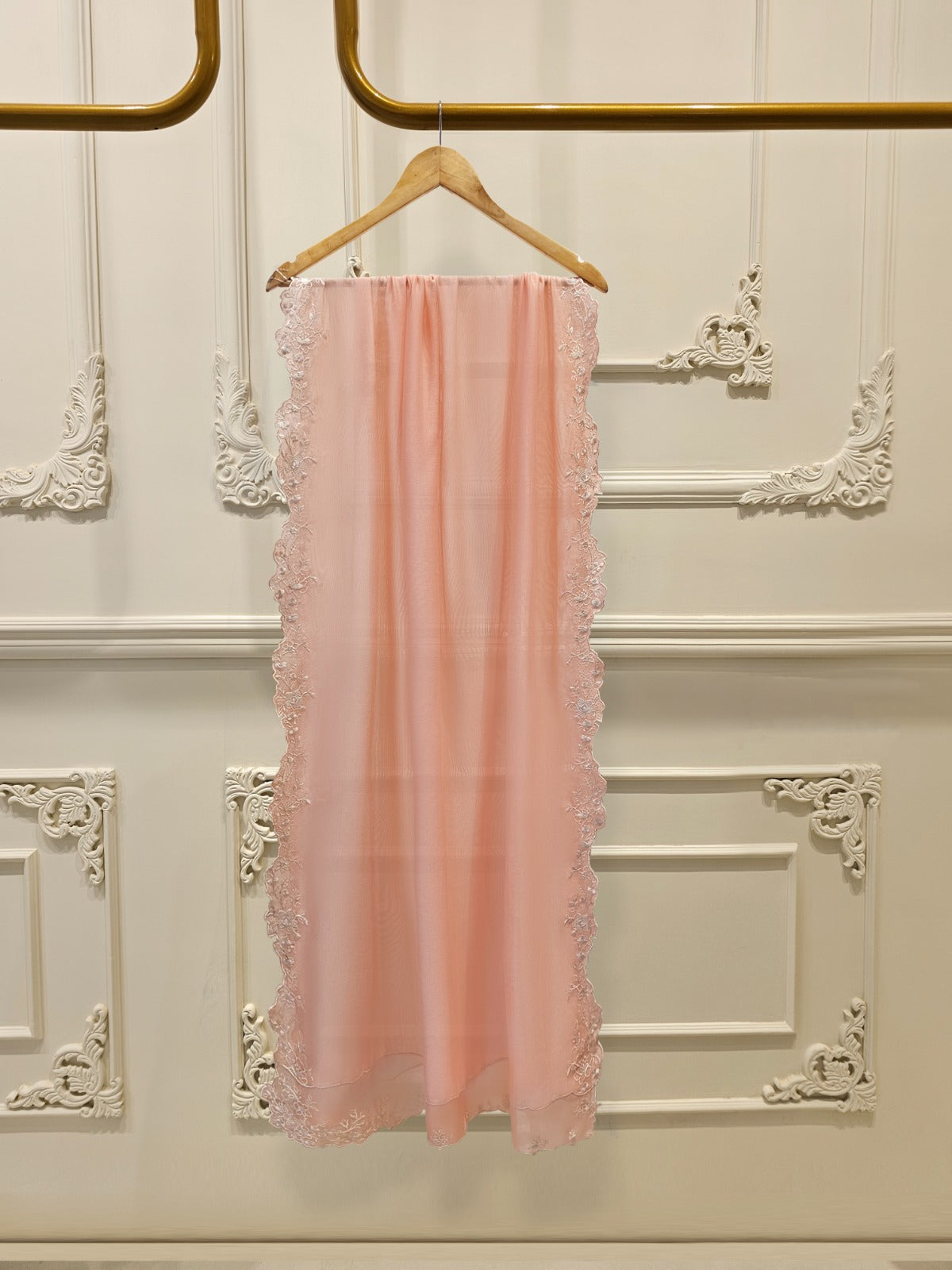 3 Piece - Pure Embroidered Cotton Net Suit S111820 - Image 6