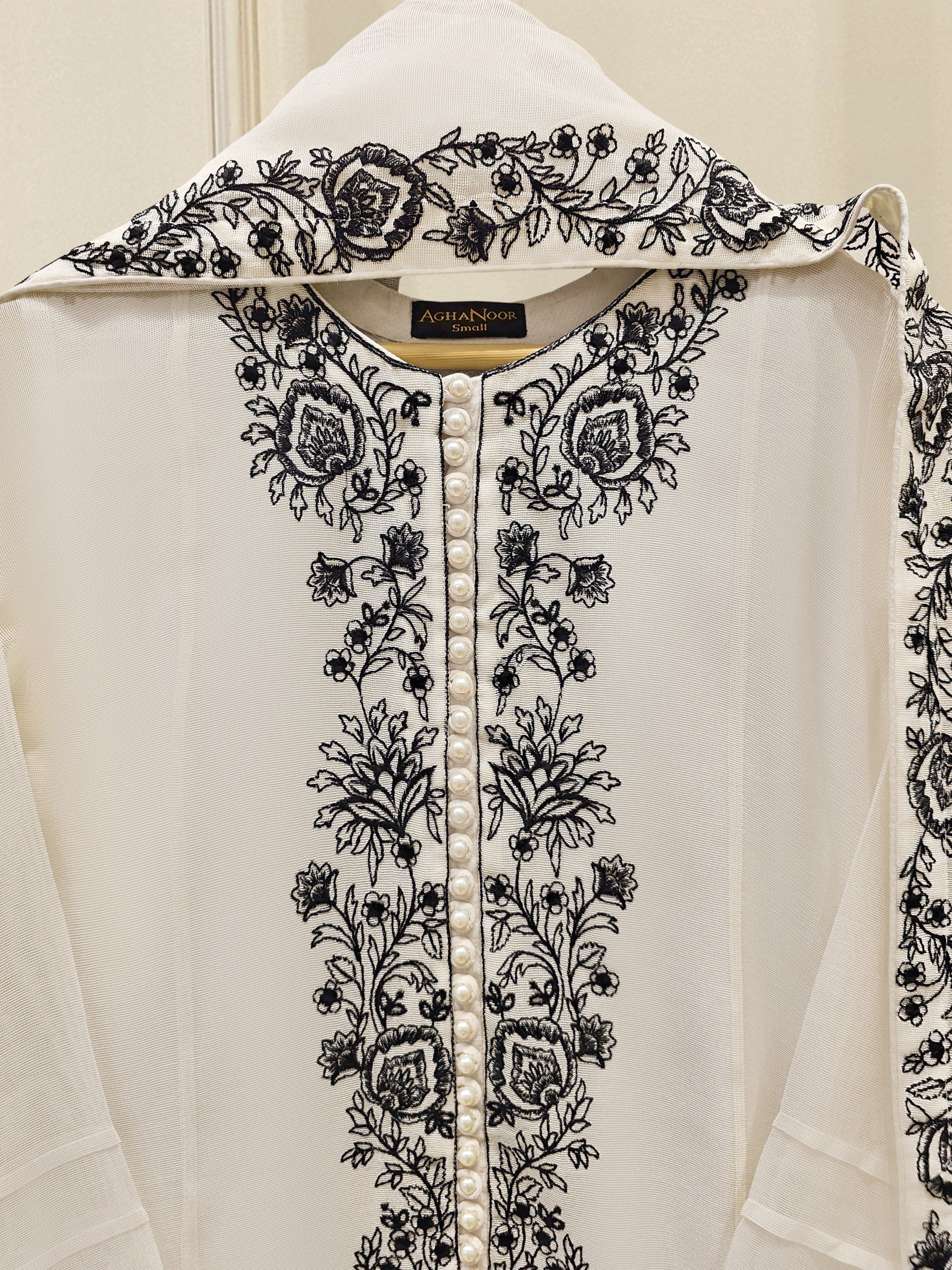 3 Piece - Pure Embroidered Cotton Net Suit S111856 - Image 2