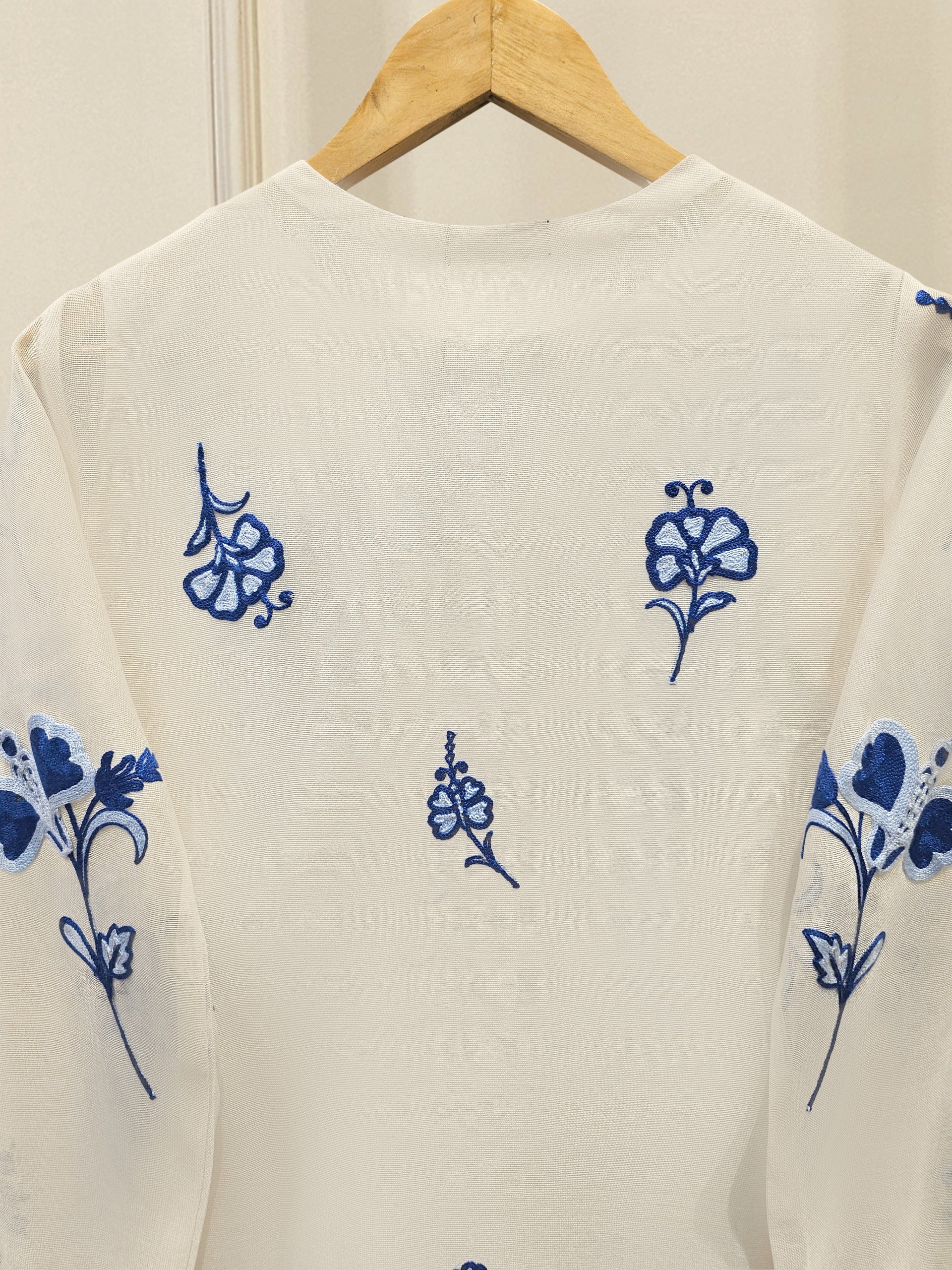 3 Piece - Pure Embroidered Cotton Net Suit S111886 - Image 2
