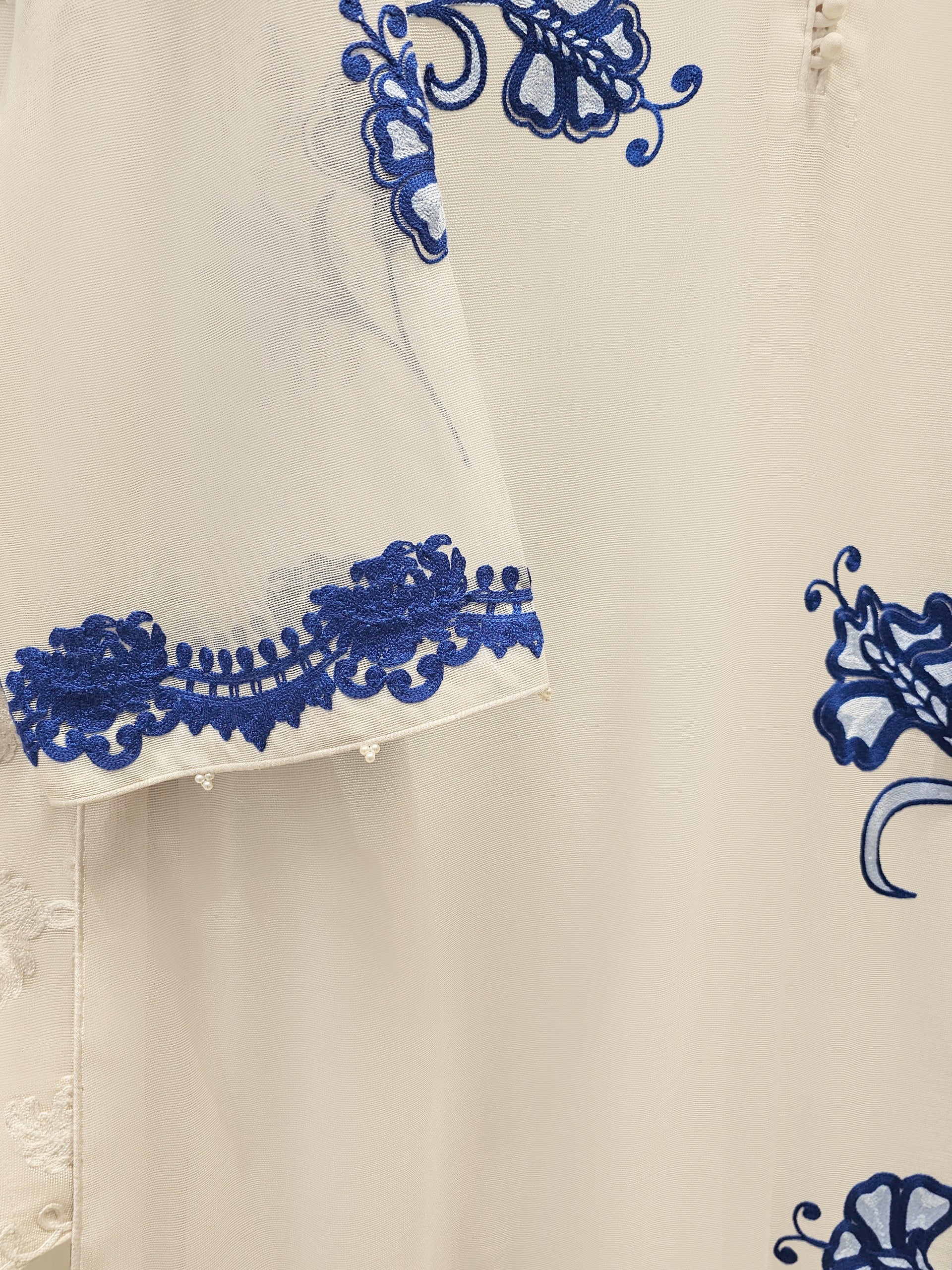 3 Piece - Pure Embroidered Cotton Net Suit S111886 - Image 3