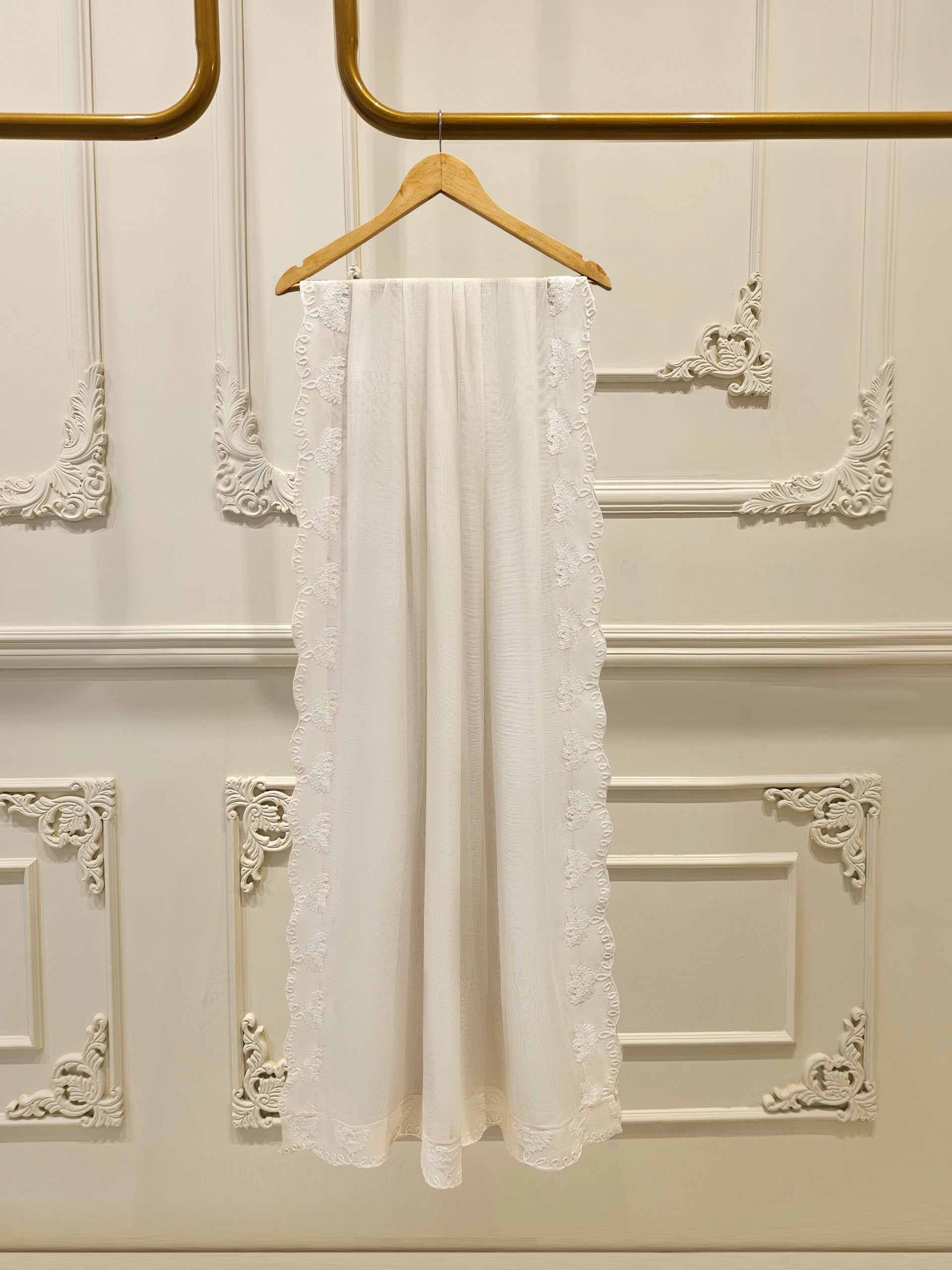 3 Piece - Pure Embroidered Cotton Net Suit S111886 - Image 8
