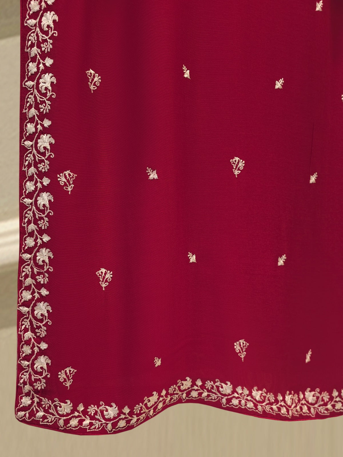 3 Piece - Pure Embroidered Cotton Net Suit S111910 - Image 6