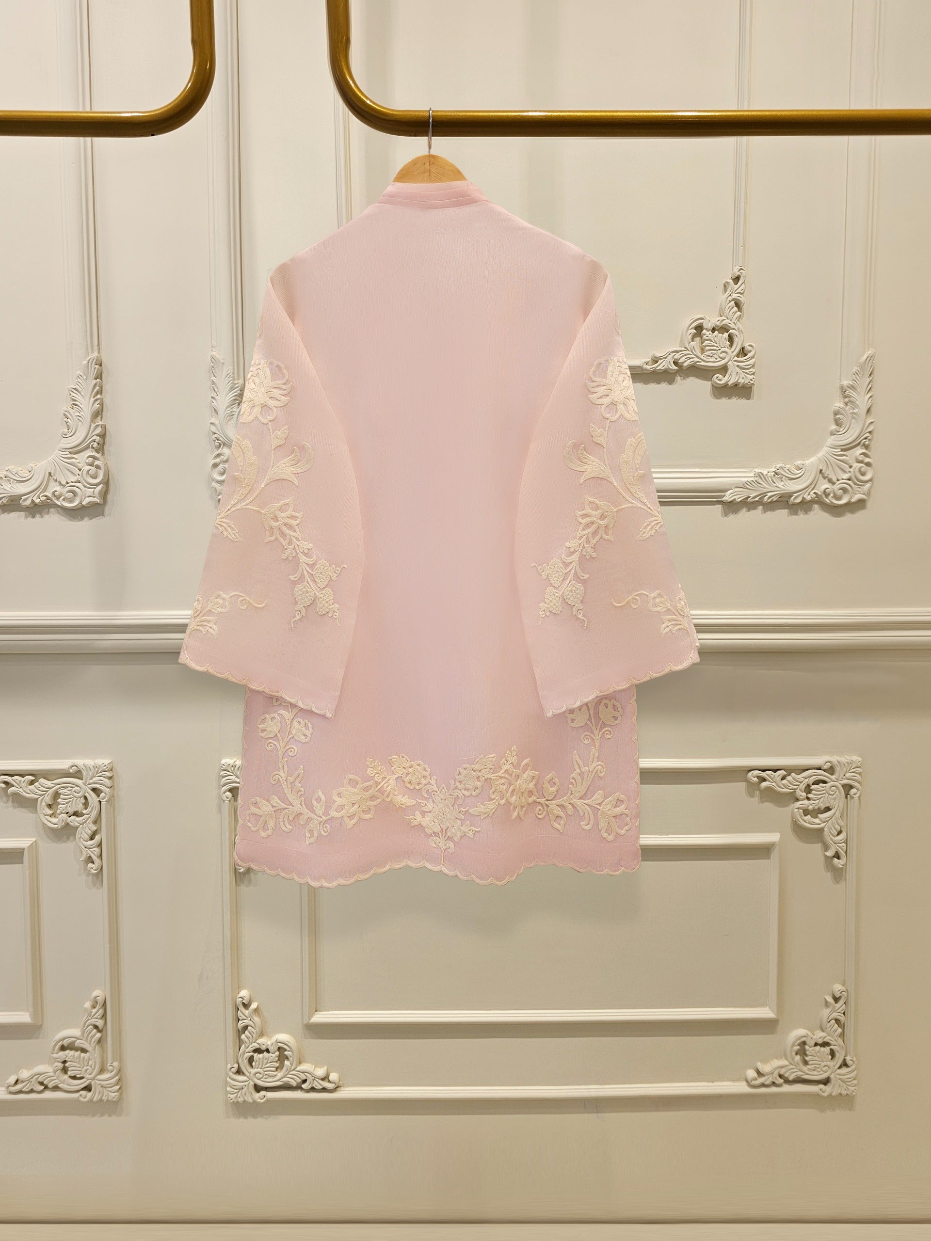 3 Piece - Pure Embroidered Cotton Net Suit S111956 - Image 4
