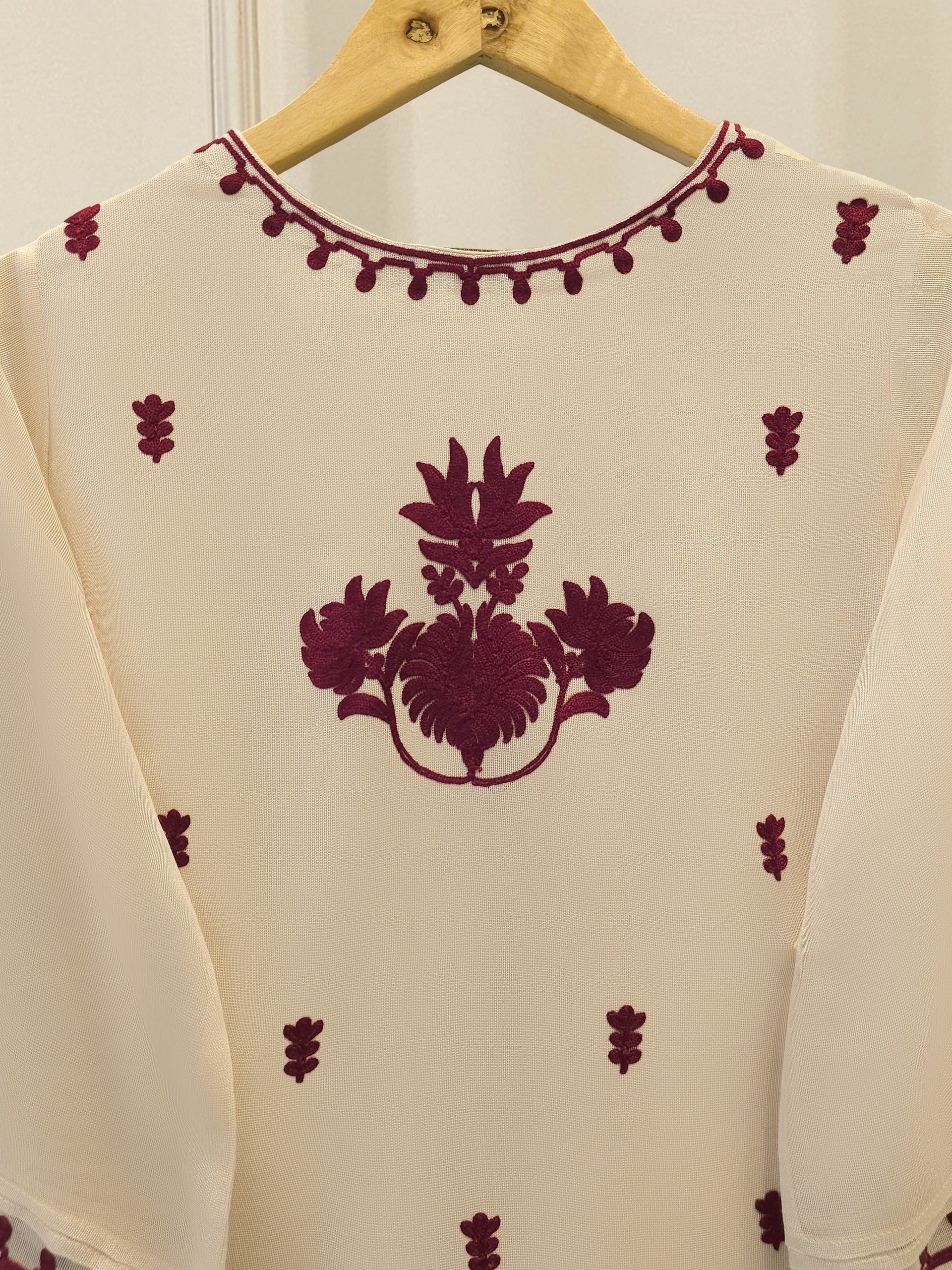 3 Piece - Pure Embroidered Cotton Net Suit S111971 - Image 5