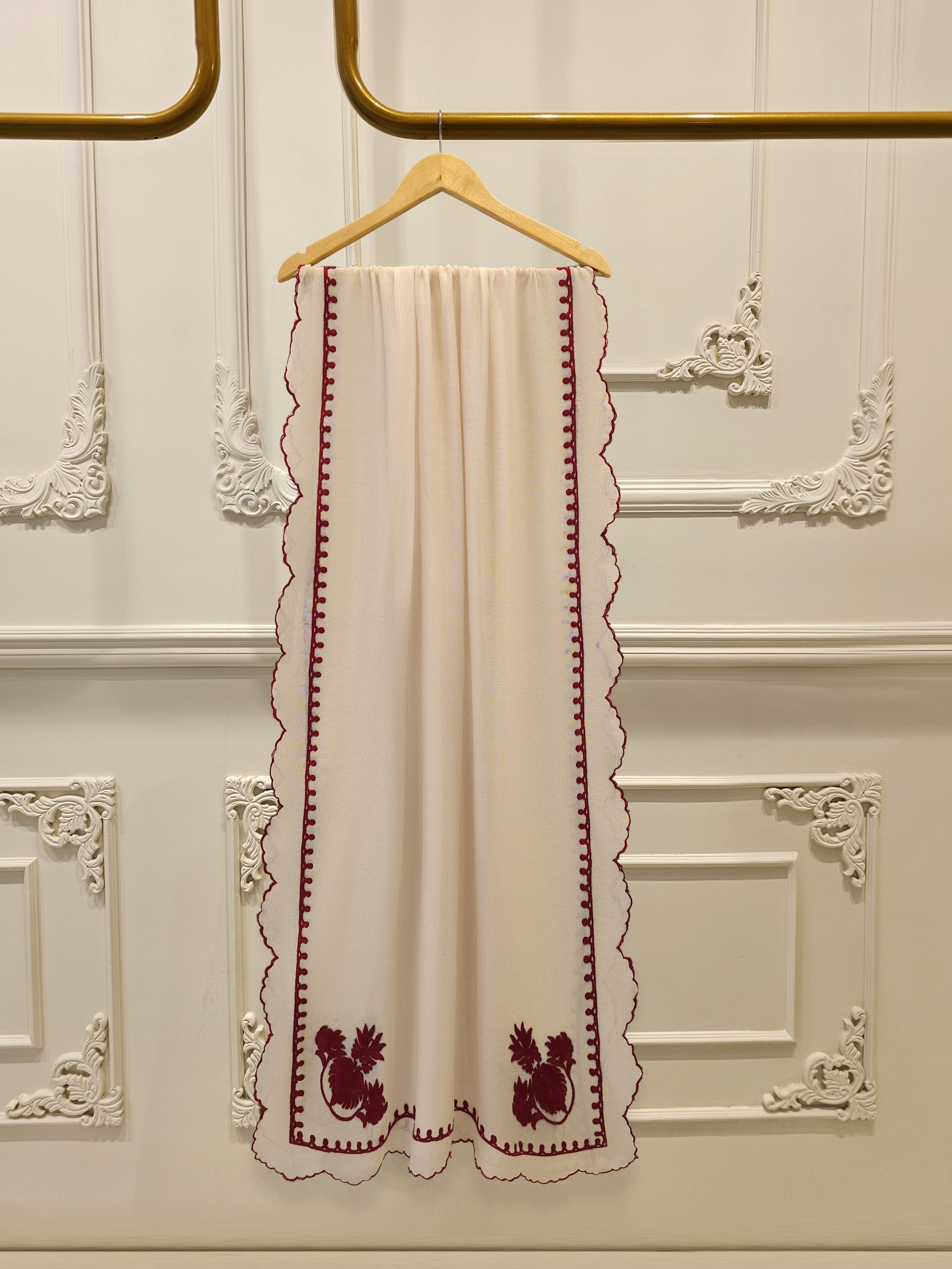 3 Piece - Pure Embroidered Cotton Net Suit S111971 - Image 6