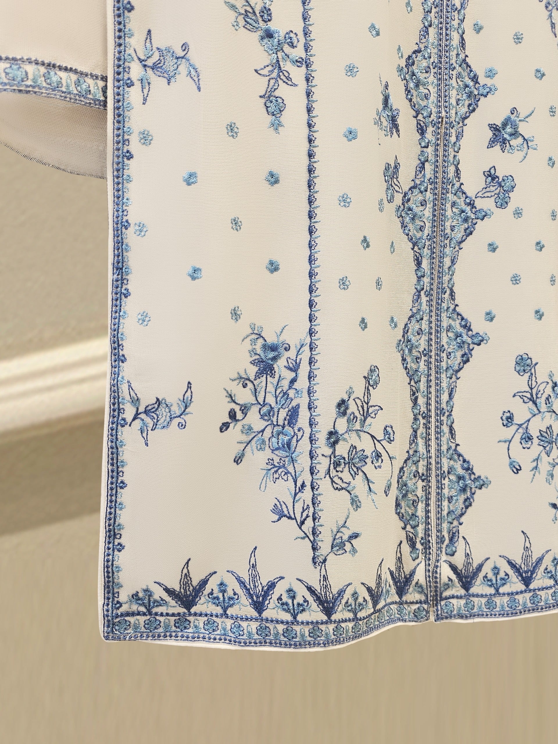 3 Piece - Pure Embroidered Cotton Net Suit S111972 - Image 4