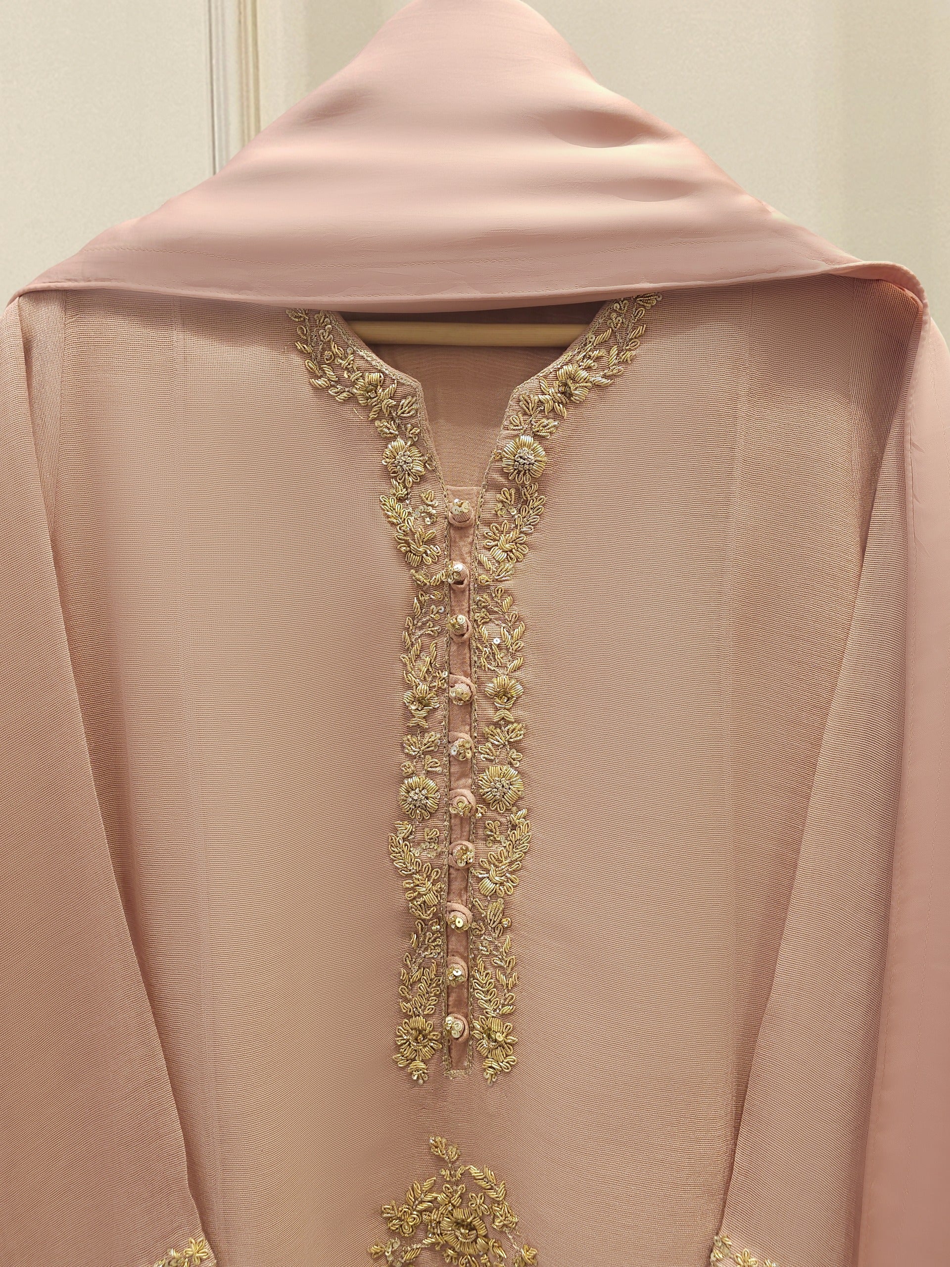 3 Piece - Pure Embroidered Cotton Net Suit S111980 - Image 2