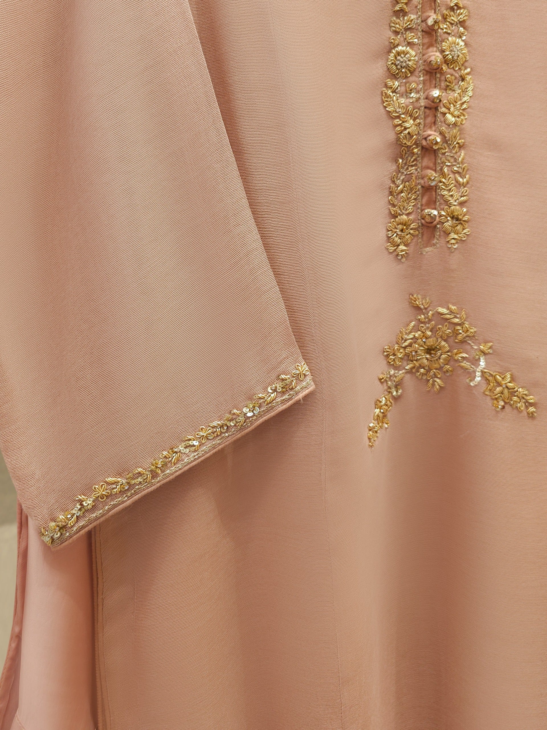 3 Piece - Pure Embroidered Cotton Net Suit S111980 - Image 3