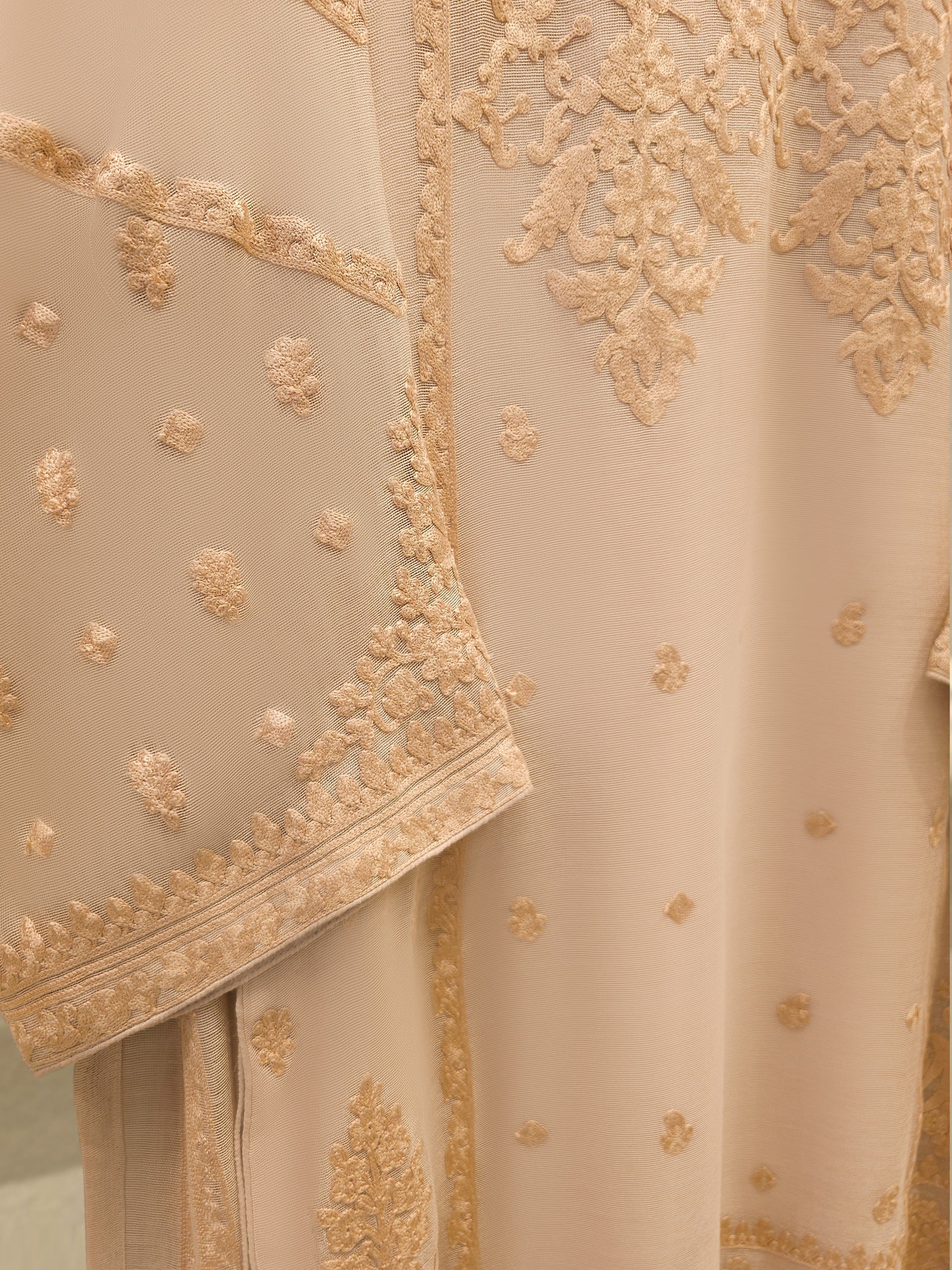 3 Piece - Pure Embroidered Cotton Net Suit S111997 - Image 3
