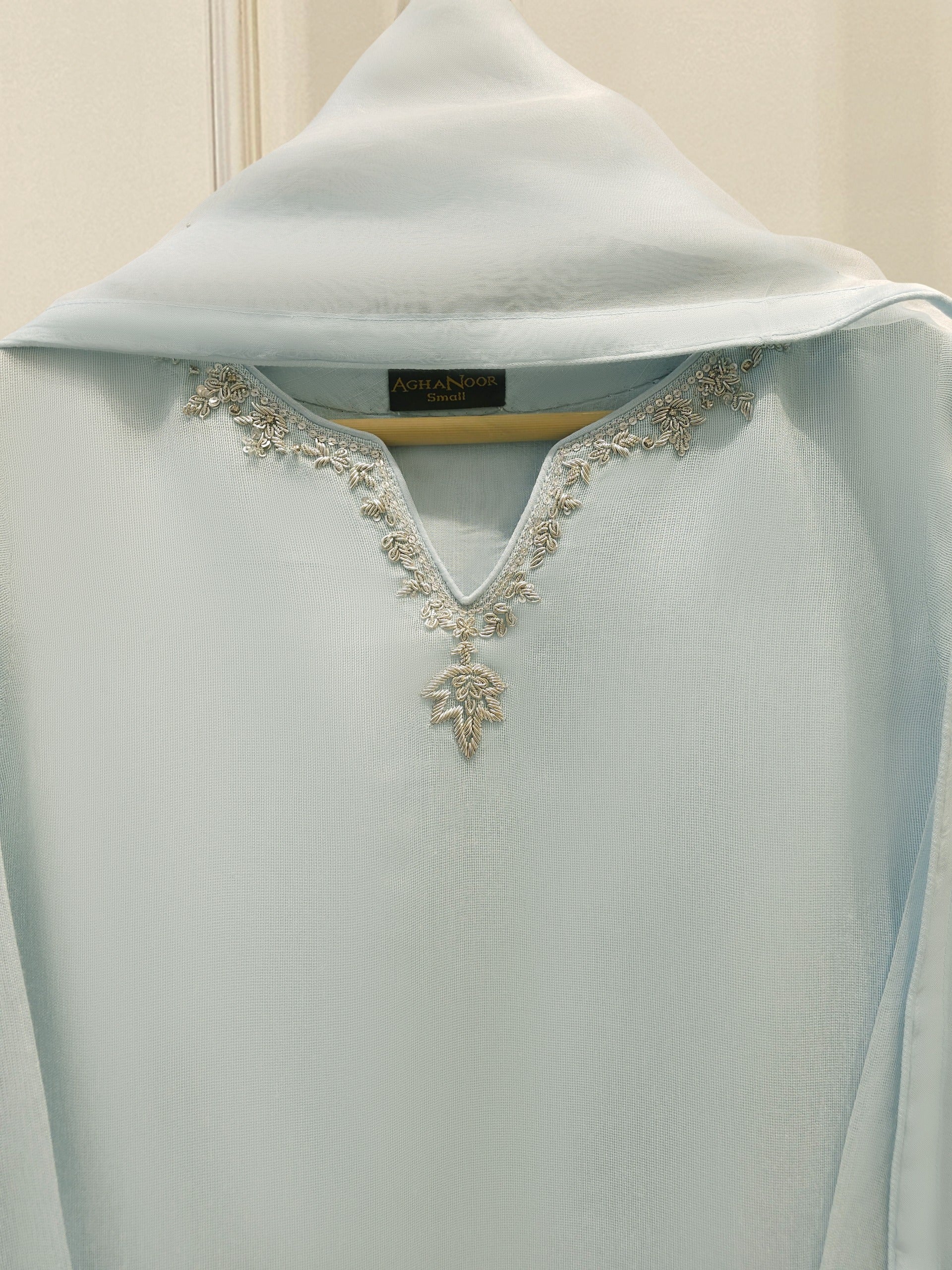 3 Piece - Pure Embroidered Cotton Net Suit S111998 - Image 2