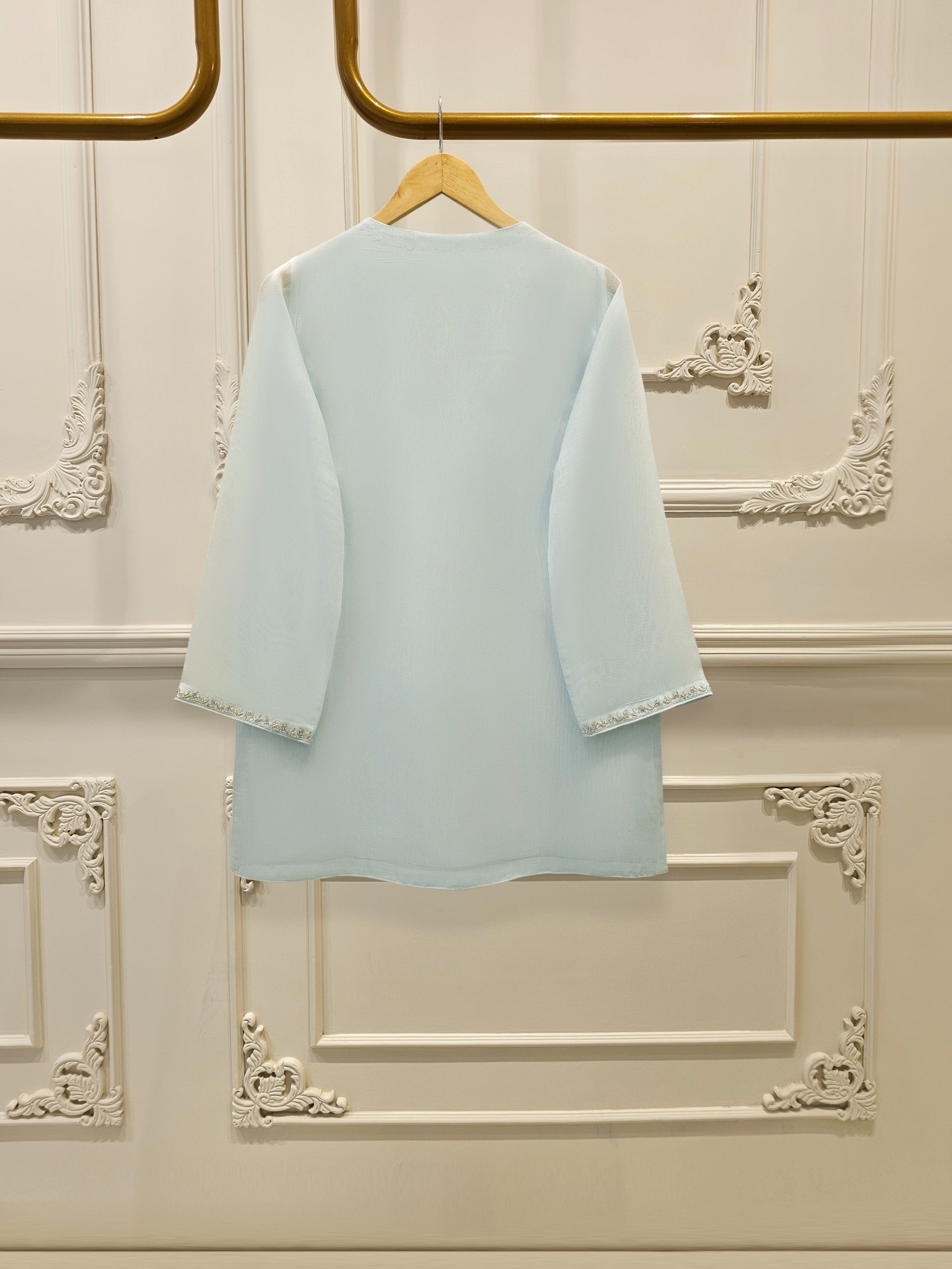 3 Piece - Pure Embroidered Cotton Net Suit S111998 - Image 4