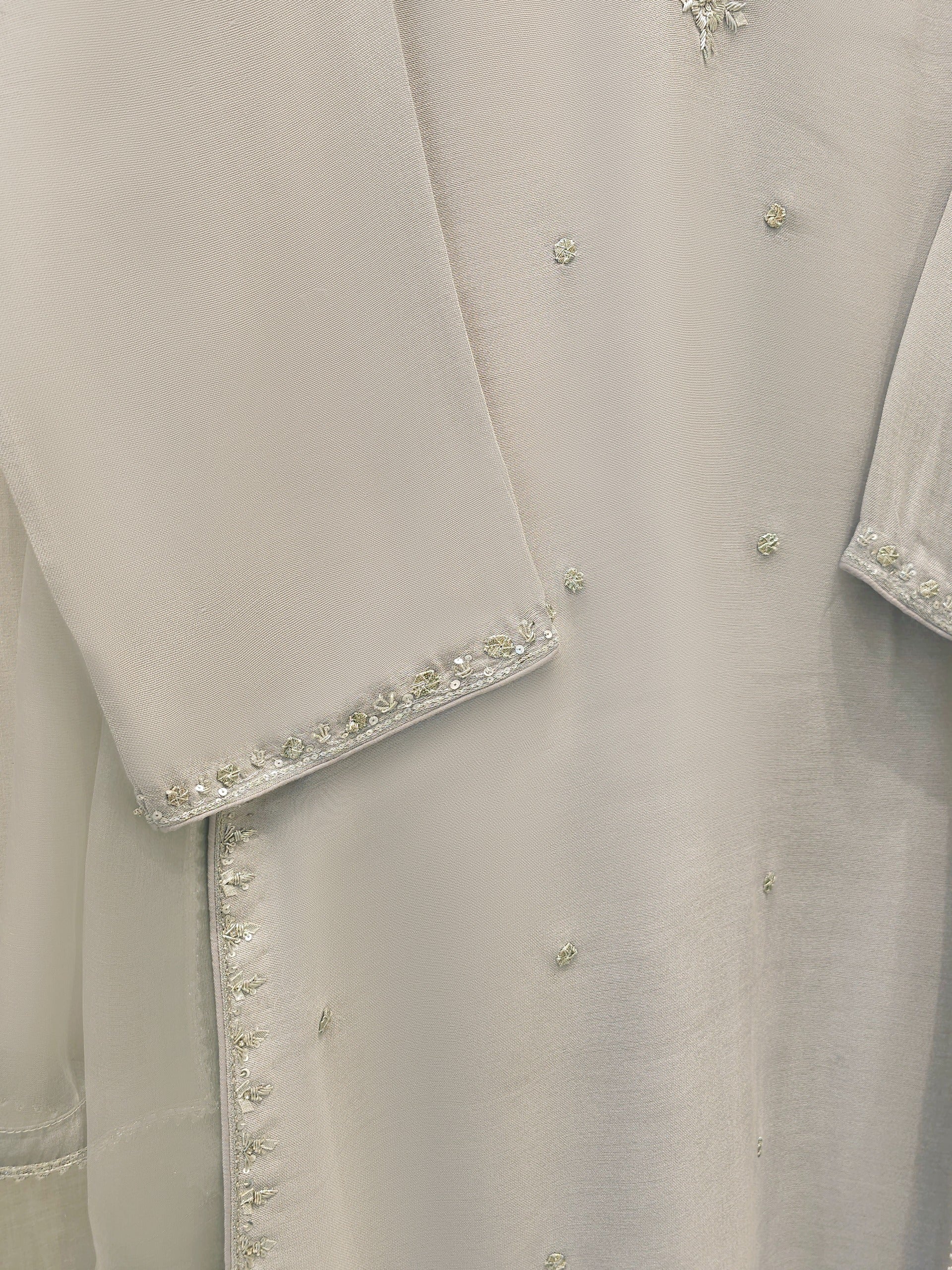 3 Piece - Pure Embroidered Cotton Net Suit S112035 - Image 3
