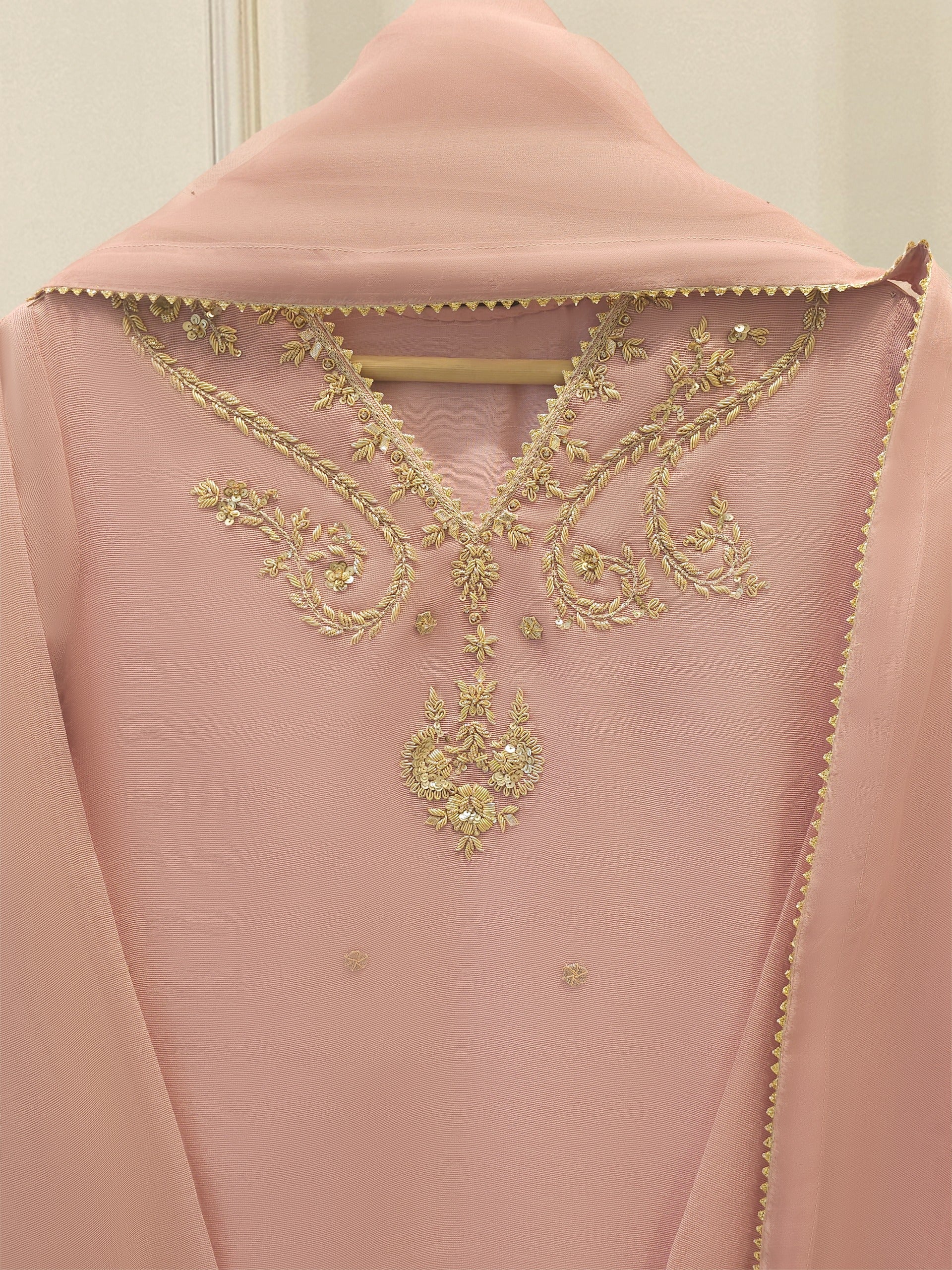 3 Piece - Pure Embroidered Cotton Net Suit S112037 - Image 2