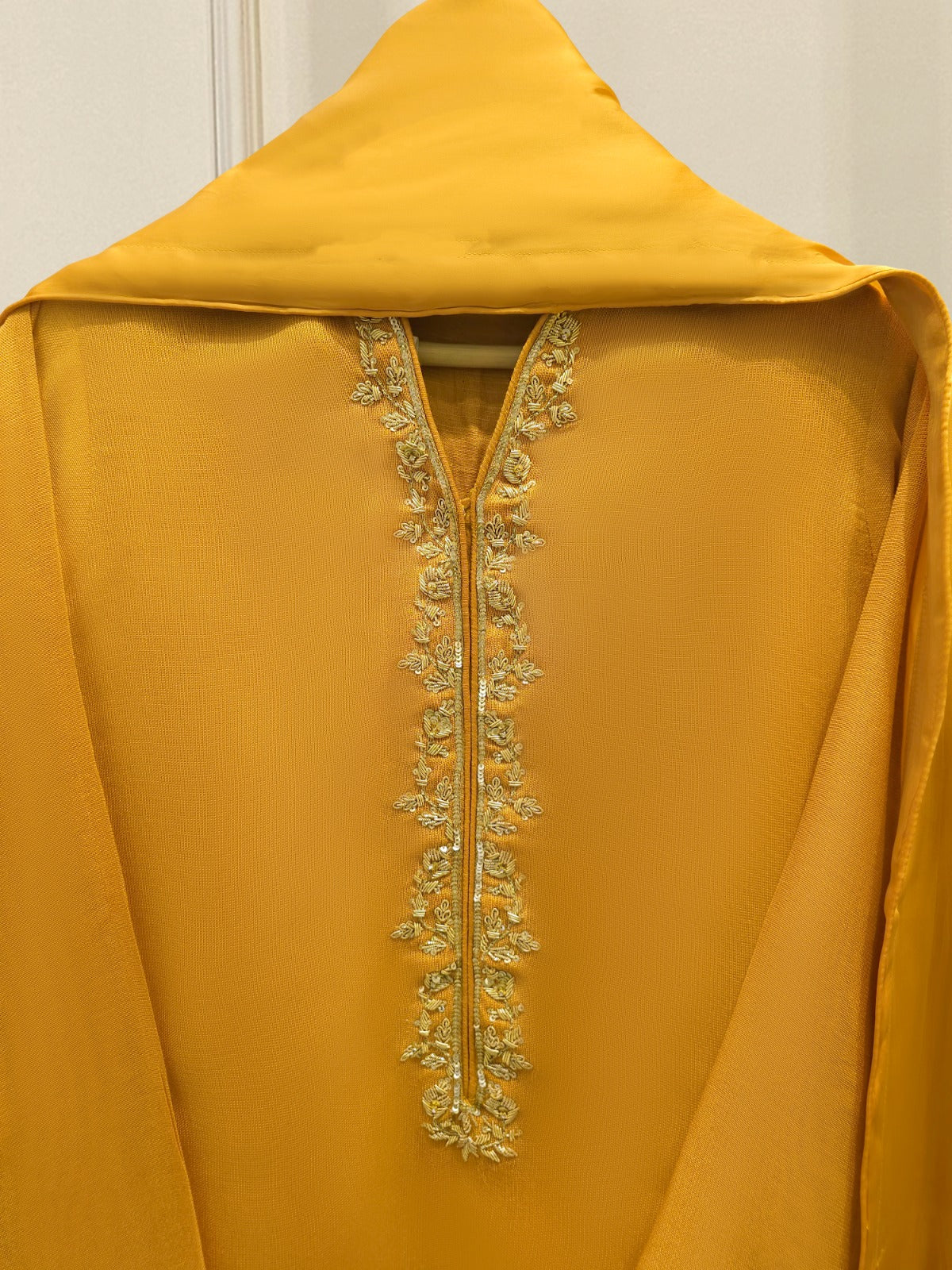 3 Piece - Pure Embroidered Cotton Net Suit S112044 - Image 2