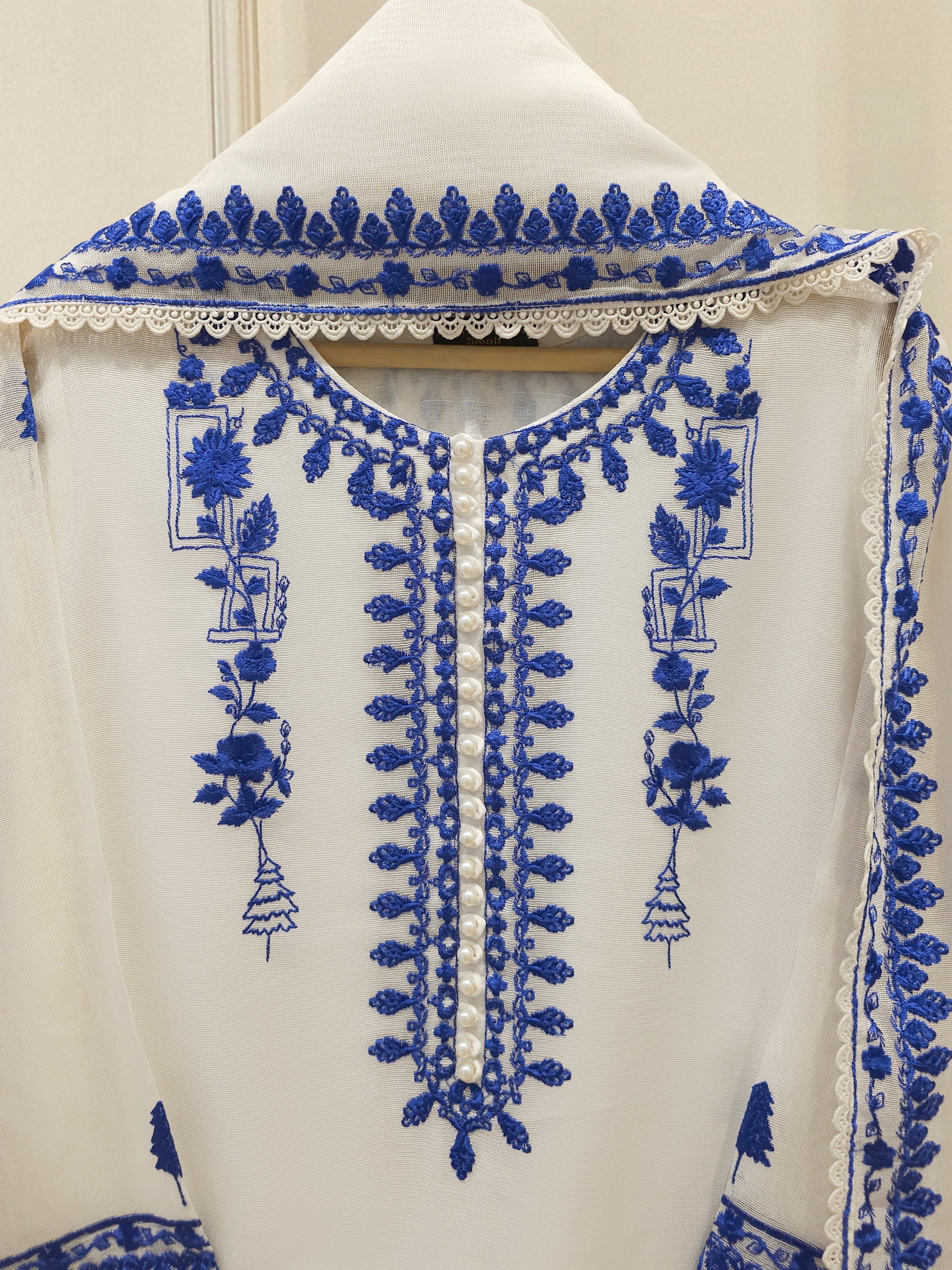 3 Piece - Pure Embroidered Cotton Net Suit S112057 - Image 2