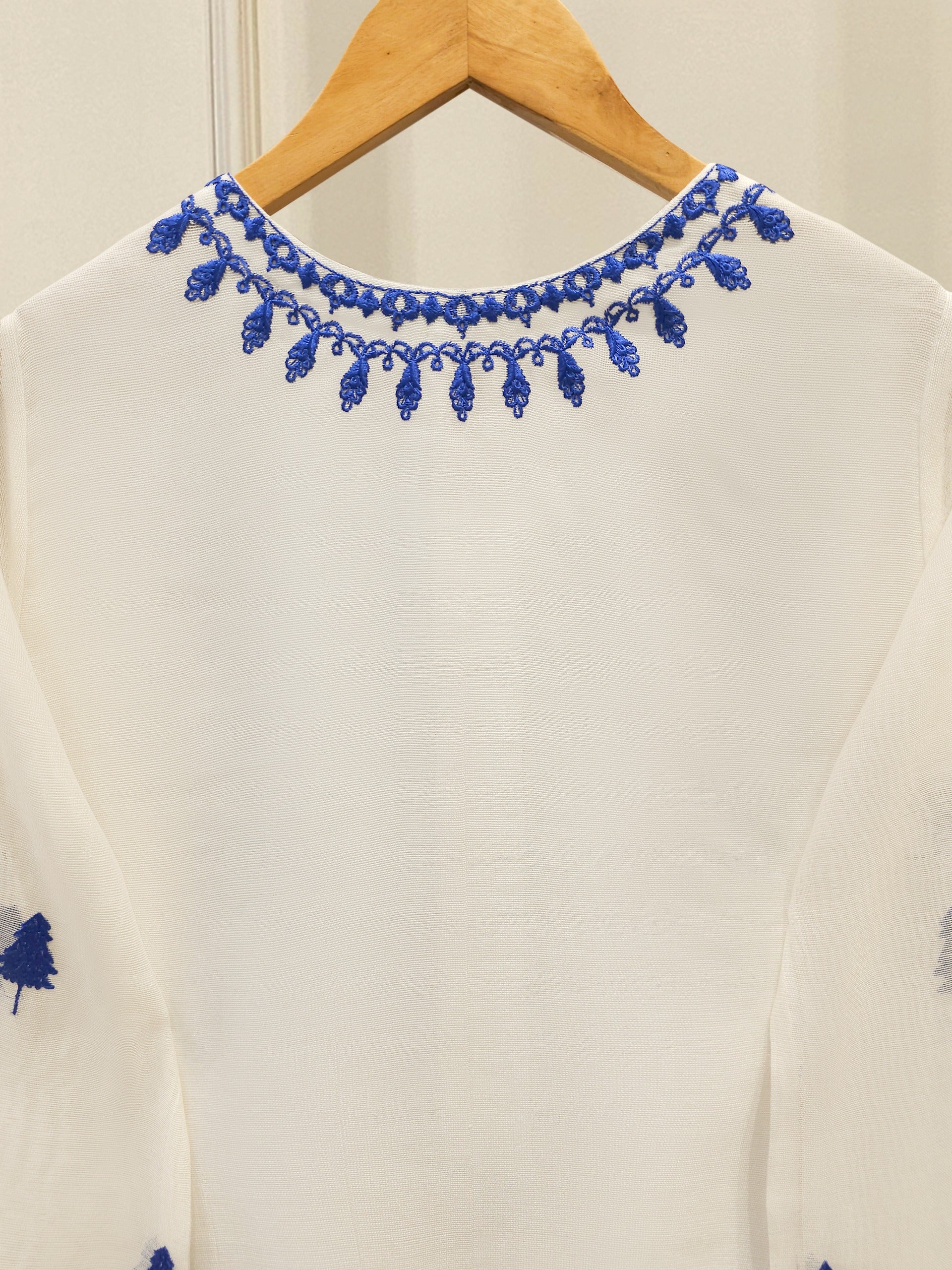 3 Piece - Pure Embroidered Cotton Net Suit S112057 - Image 6