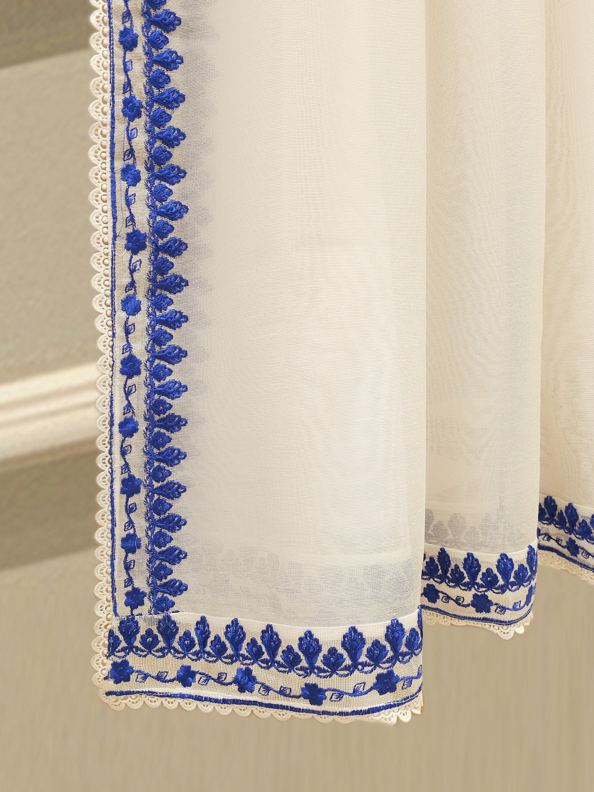 3 Piece - Pure Embroidered Cotton Net Suit S112057 - Image 7