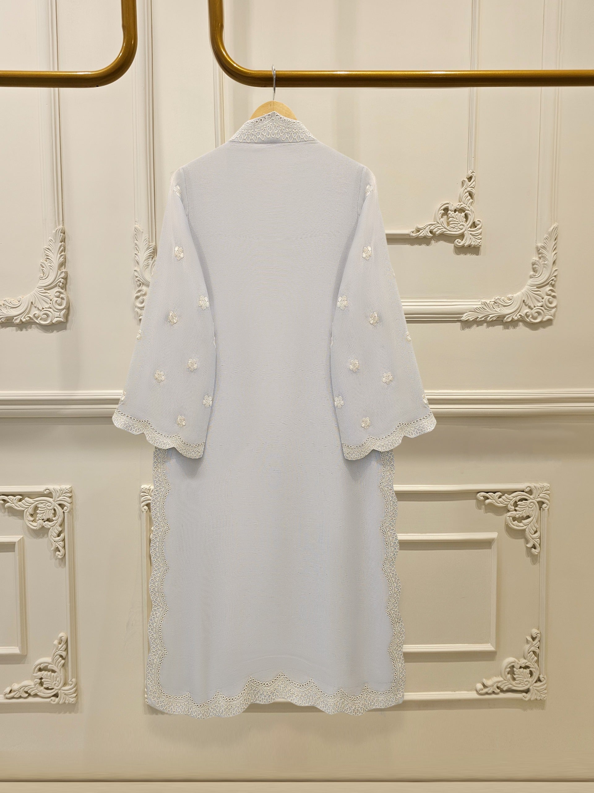 3 Piece - Pure Embroidered Cotton Net Suit S112081 - Image 5