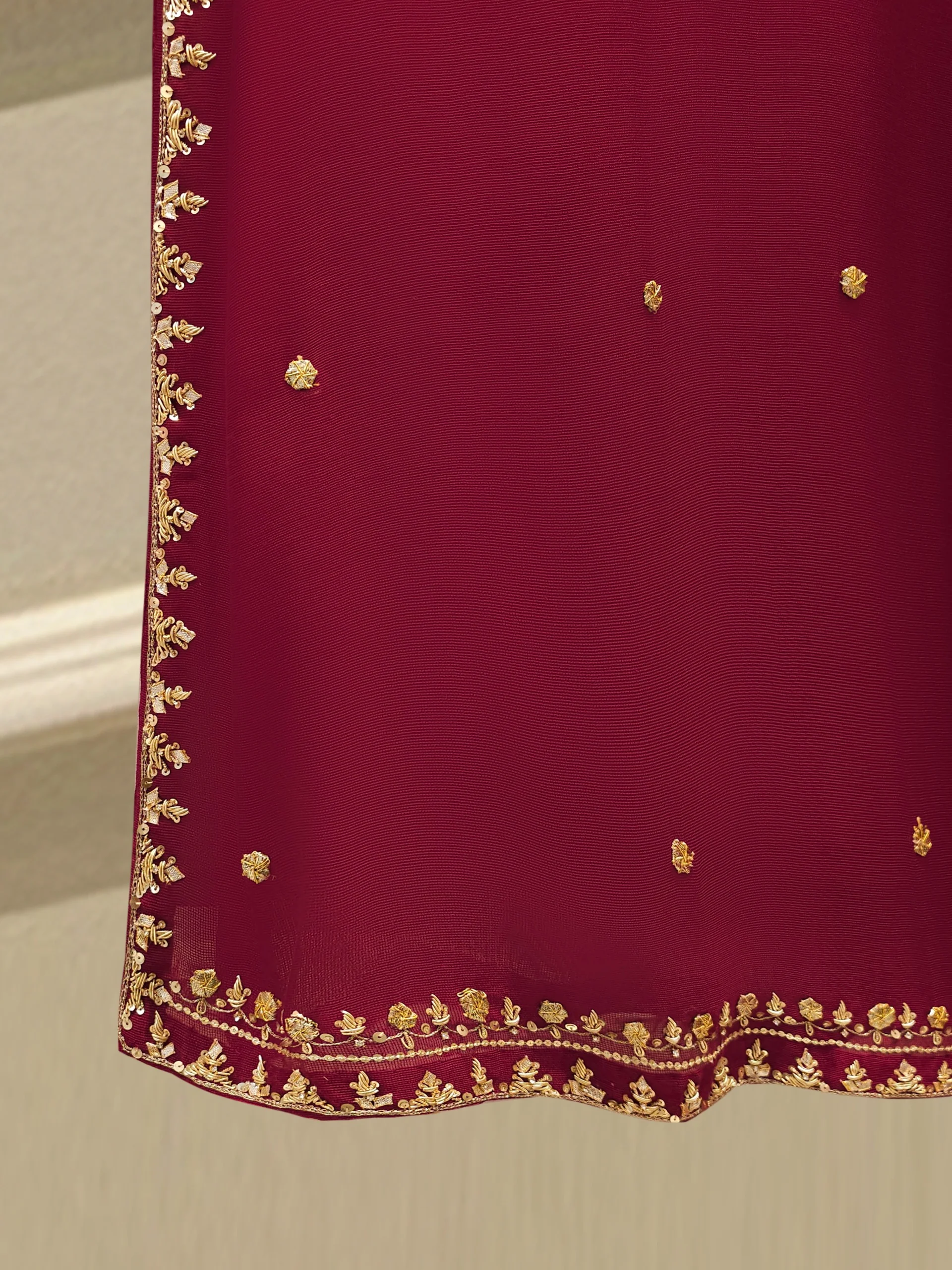 3 Piece - Pure Embroidered Cotton Net Suit S112083 - Image 3