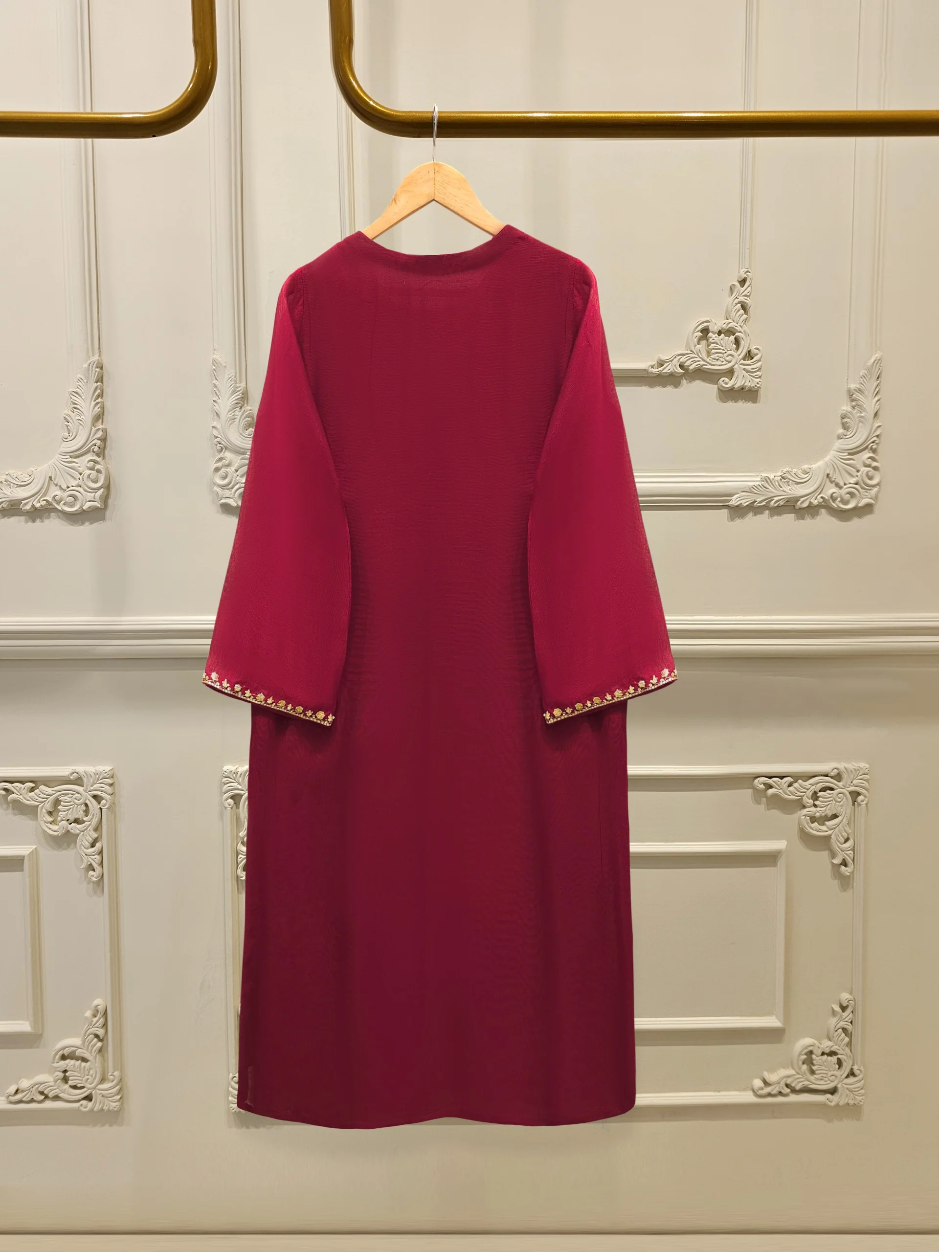 3 Piece - Pure Embroidered Cotton Net Suit S112083 - Image 4