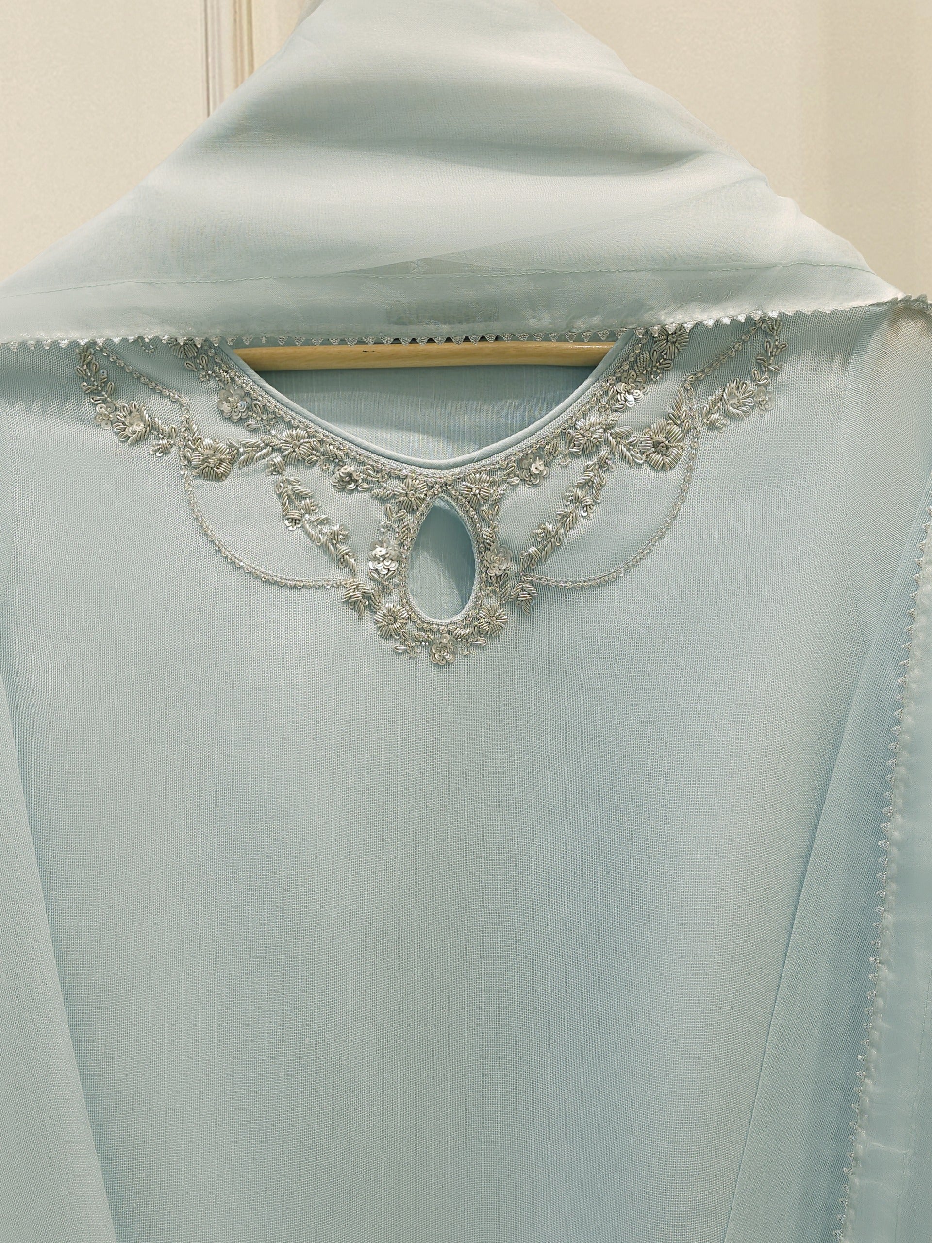 3 Piece - Pure Embroidered Cotton Net Suit S112182 - Image 2