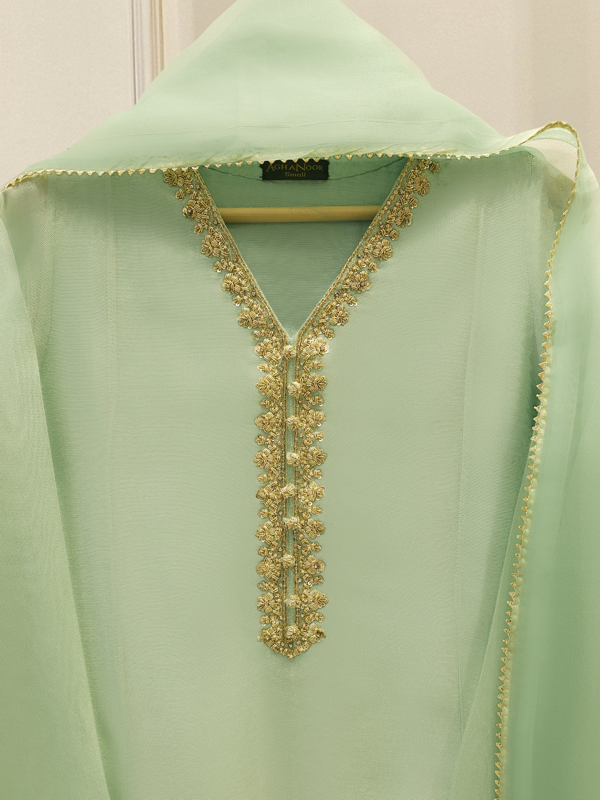 3 Piece - Pure Embroidered Cotton Net Suit S112189 - Image 2