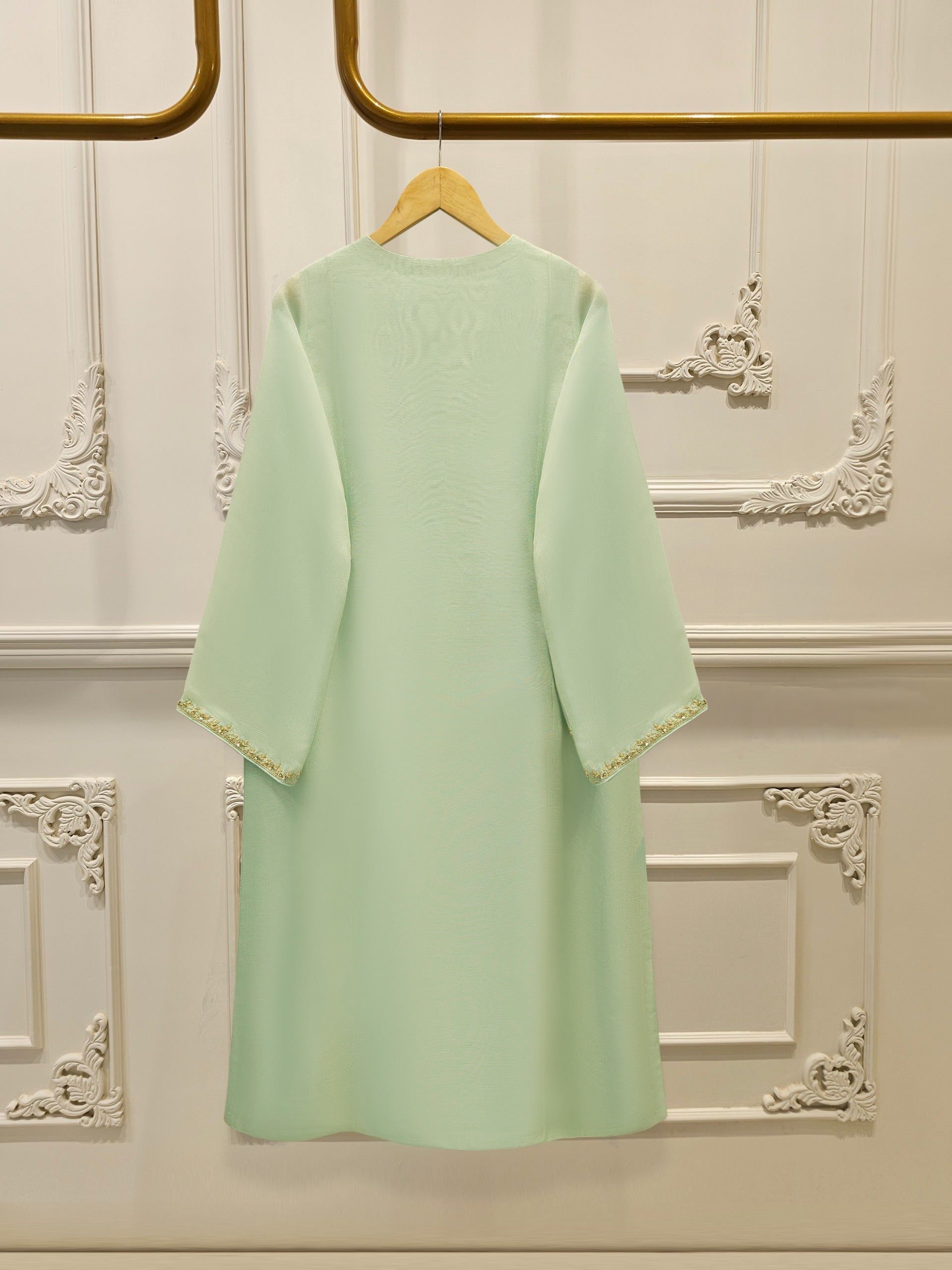 3 Piece - Pure Embroidered Cotton Net Suit S112189 - Image 4