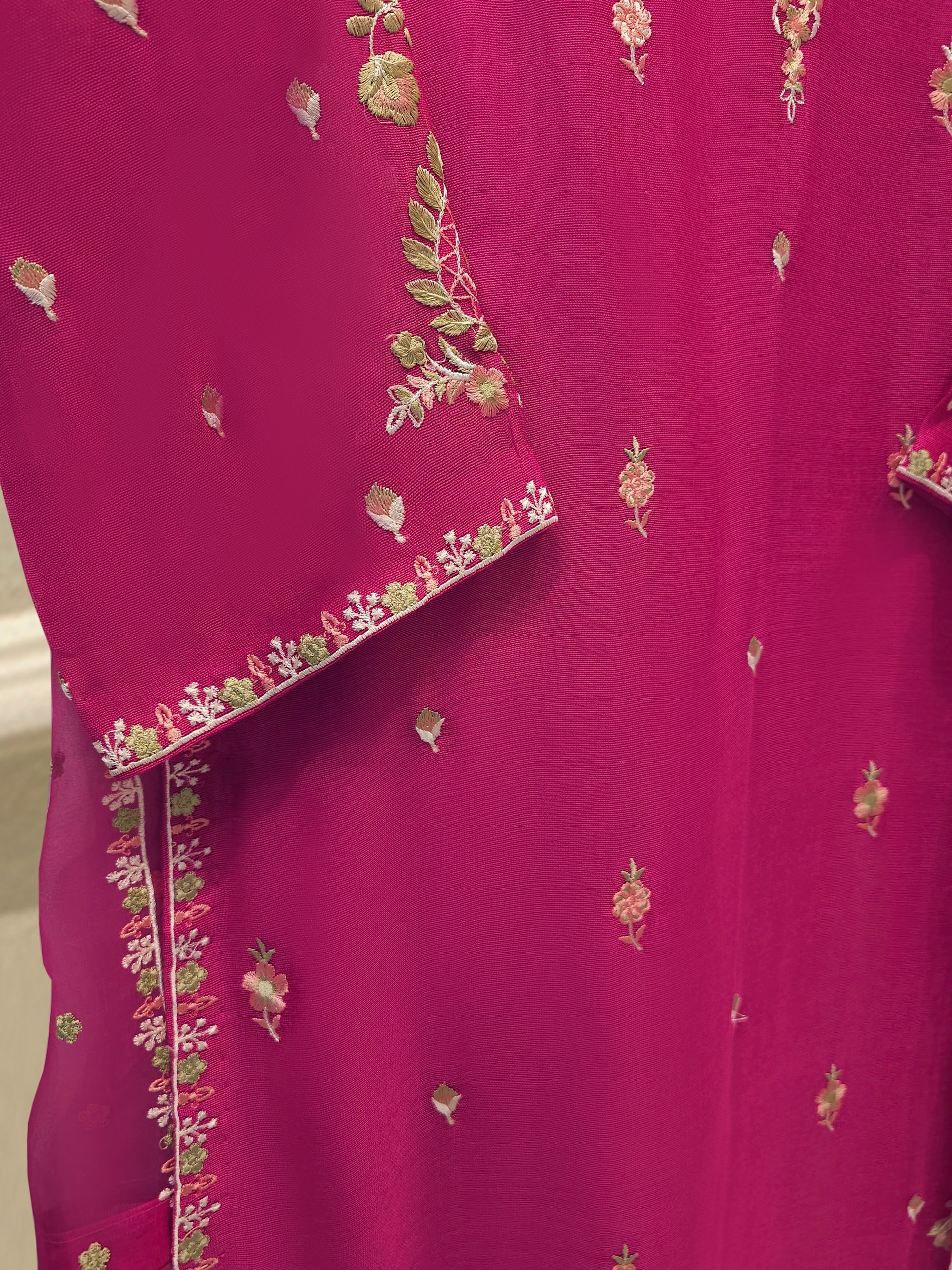 3 Piece - Pure Embroidered Cotton Net Suit S112196 - Image 3
