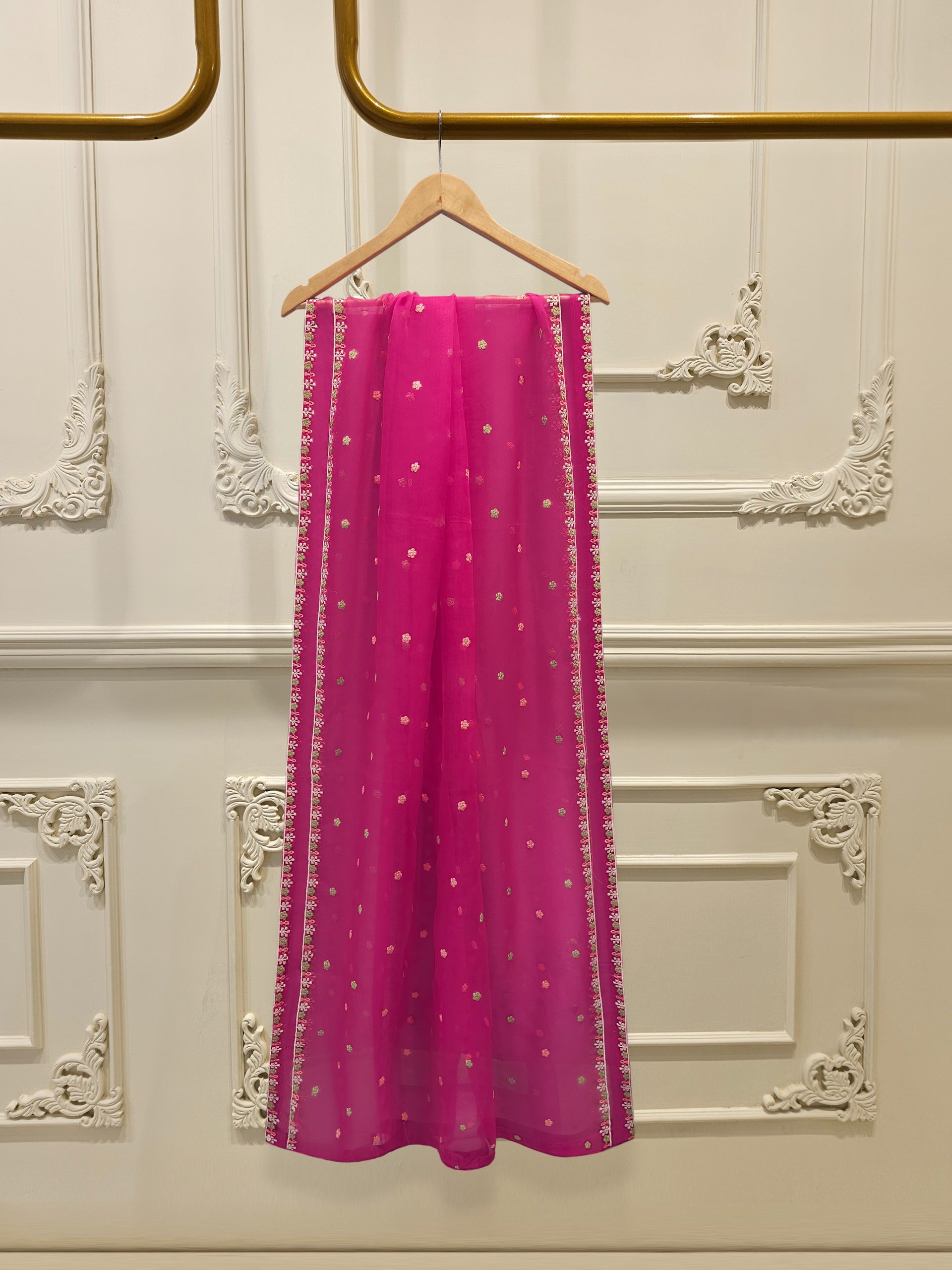 3 Piece - Pure Embroidered Cotton Net Suit S112196 - Image 8