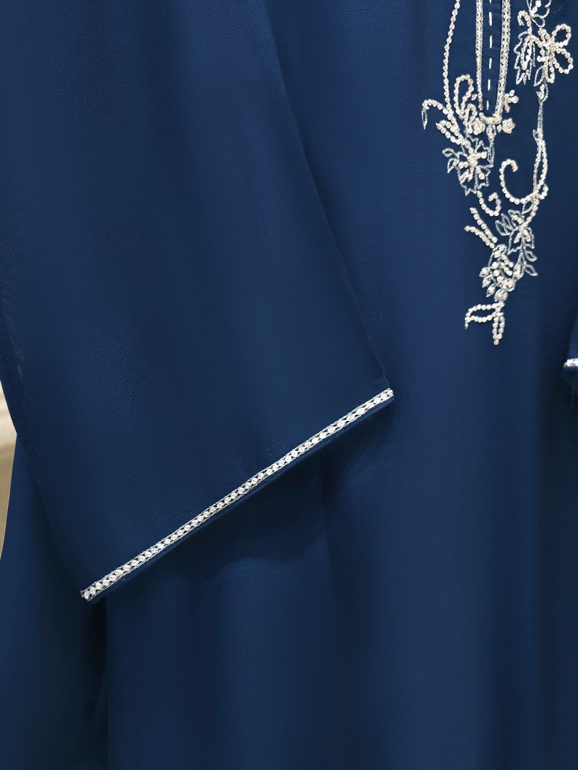 3 Piece - Pure Embroidered Cotton Net Suit S112220 - Image 3
