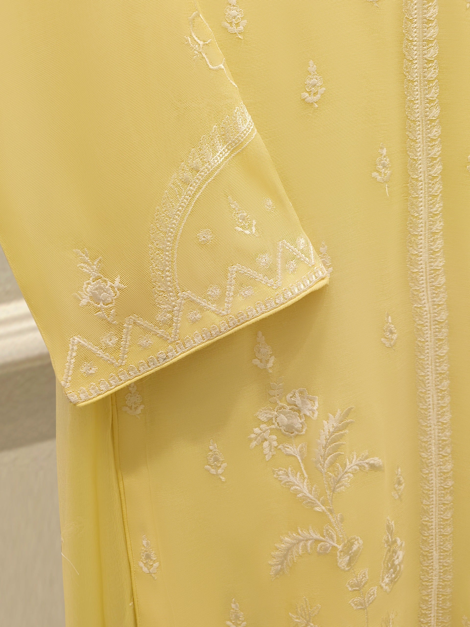 3 Piece - Pure Embroidered Cotton Net Suit S112305 - Image 3