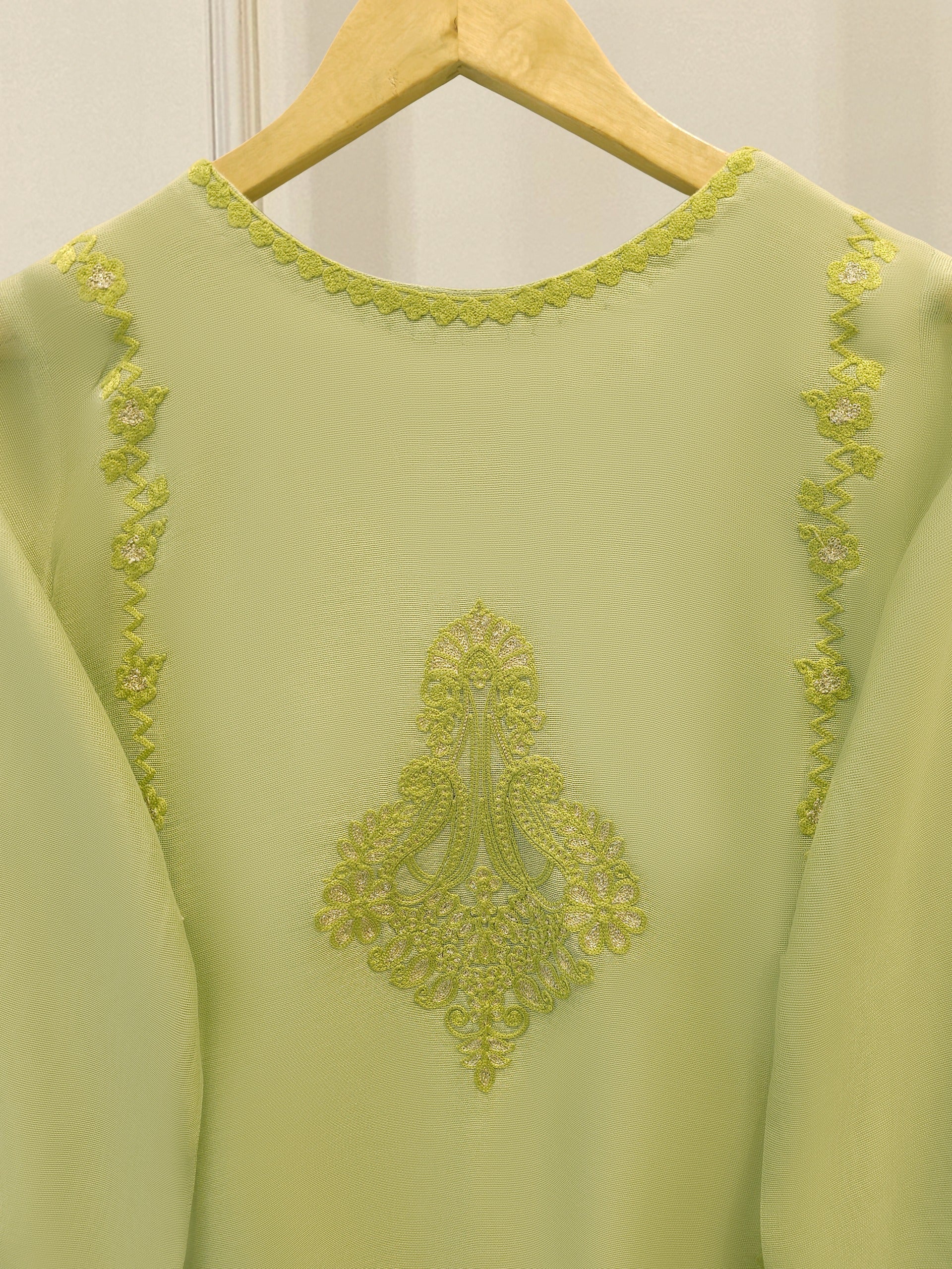 3 Piece - Pure Embroidered Cotton Net Suit S112333 - Image 5