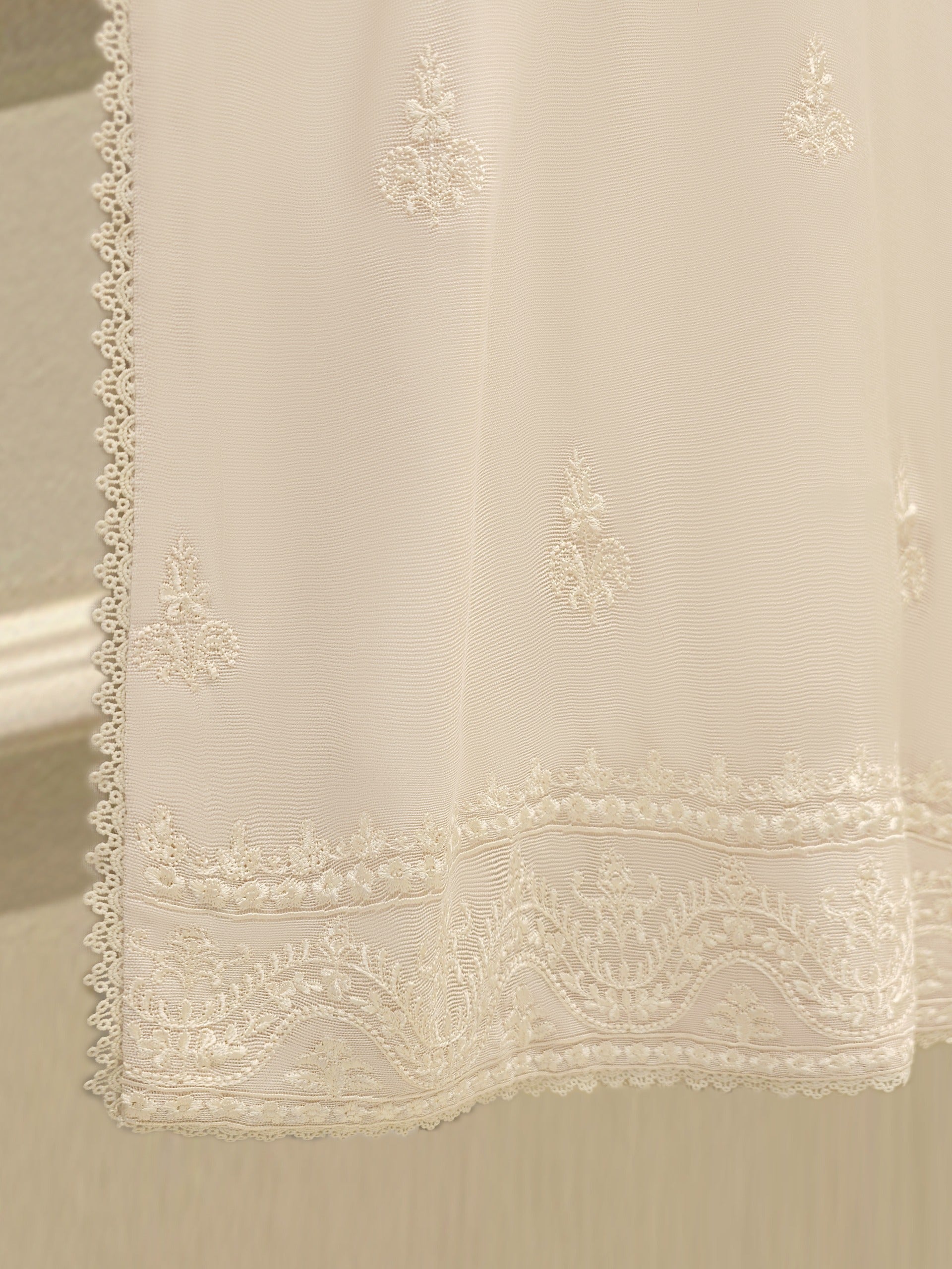 3 Piece - Pure Embroidered Cotton Net Suit S112354 - Image 4