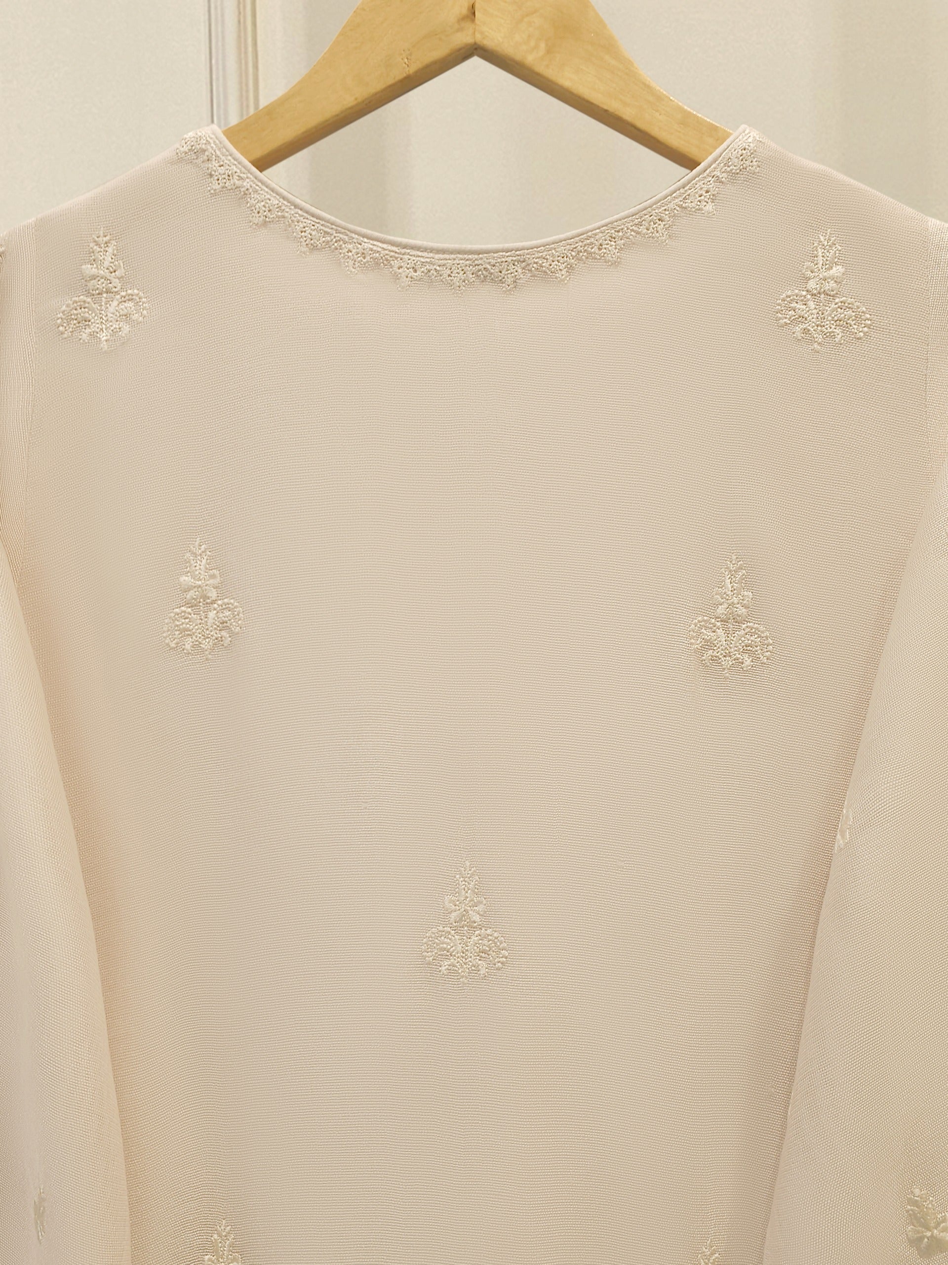 3 Piece - Pure Embroidered Cotton Net Suit S112354 - Image 6