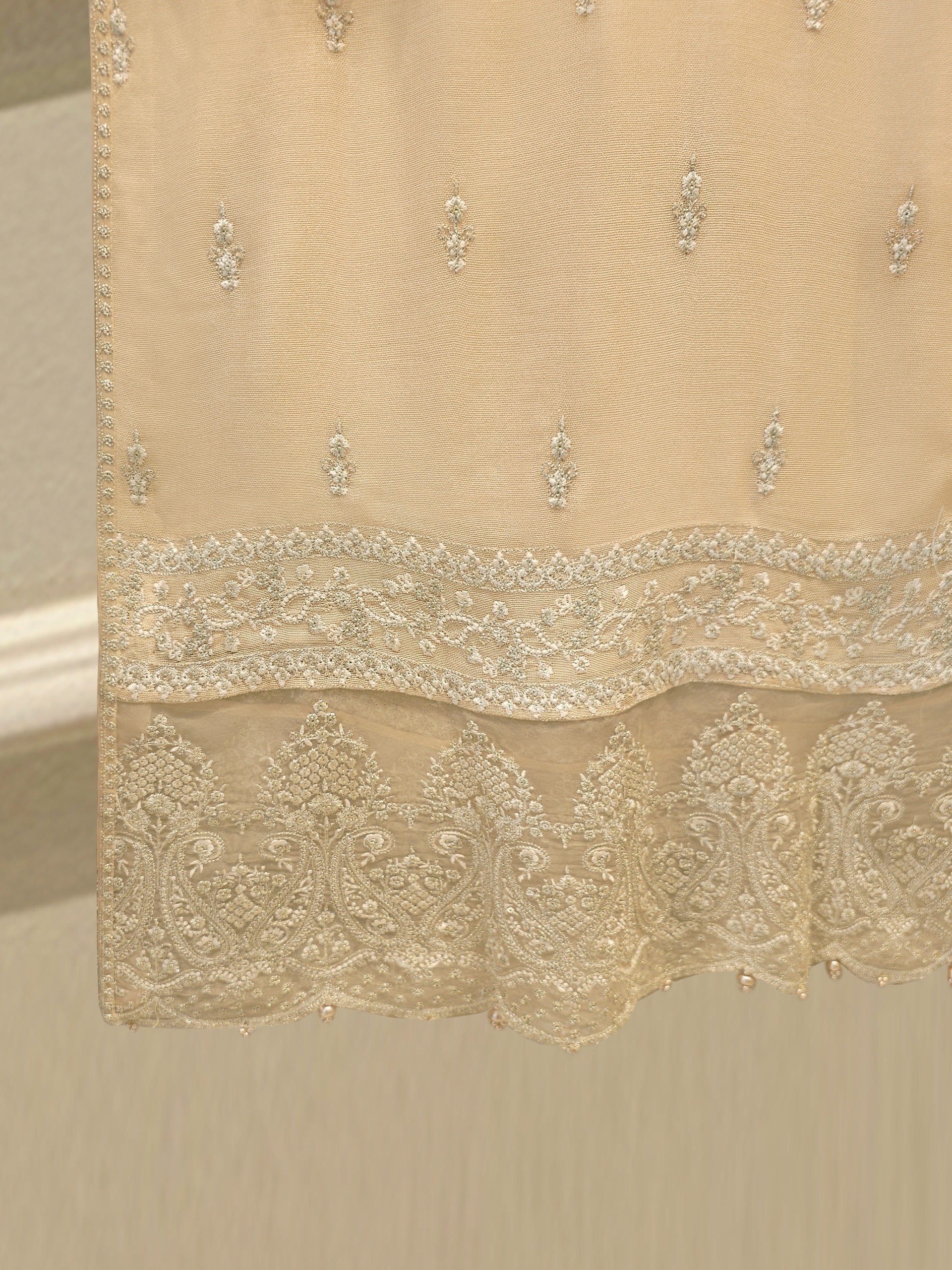 3 Piece - Pure Embroidered Cotton Net Suit S112383 - Image 6