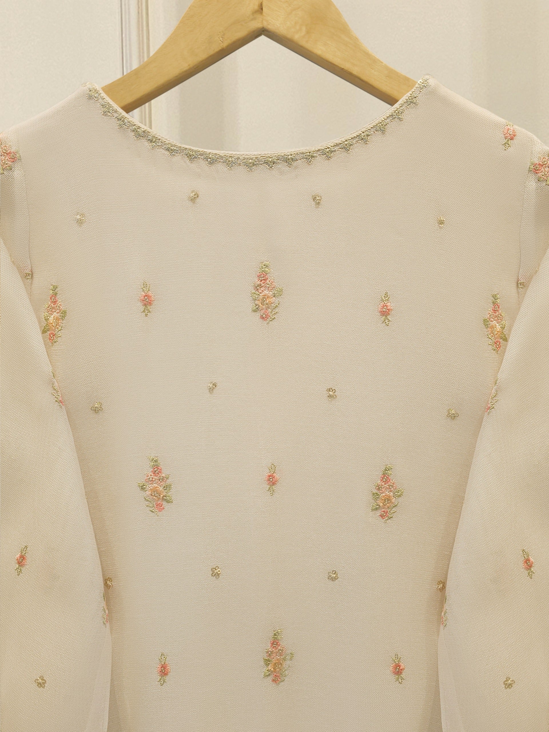 3 Piece - Pure Embroidered Cotton Net Suit S112389 - Image 6