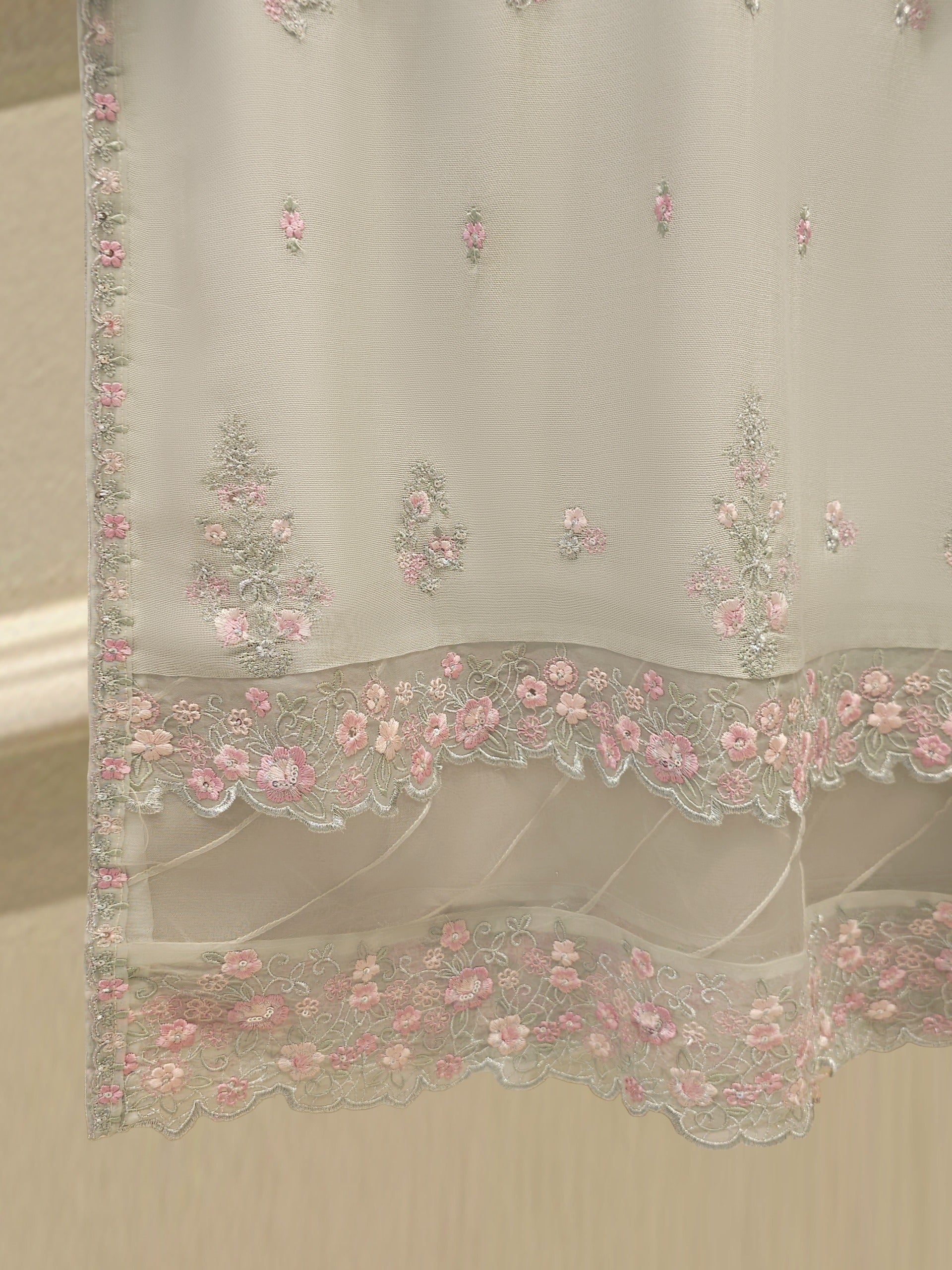 3 Piece - Pure Embroidered Cotton Net Suit S112396 - Image 4