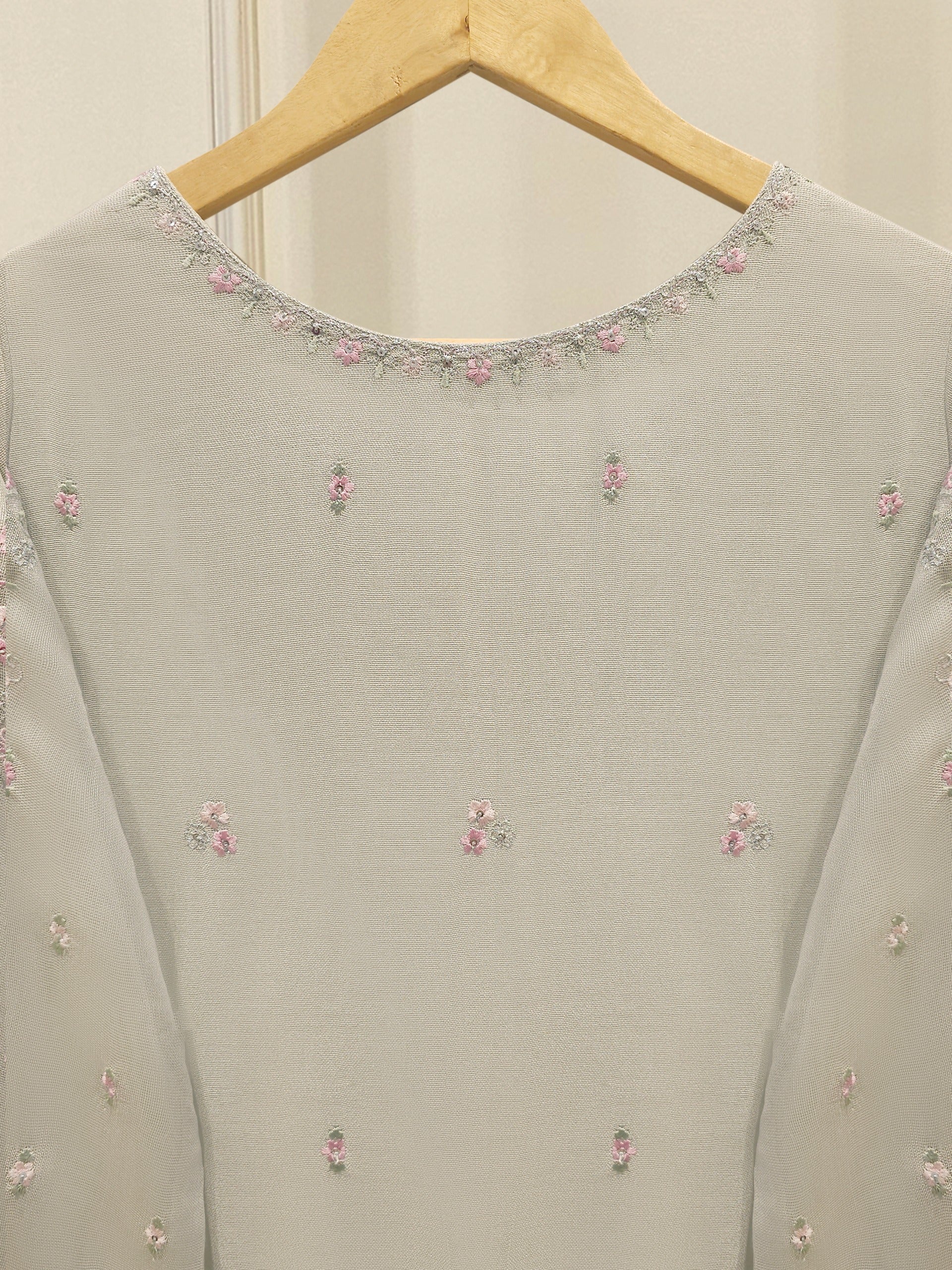 3 Piece - Pure Embroidered Cotton Net Suit S112396 - Image 6