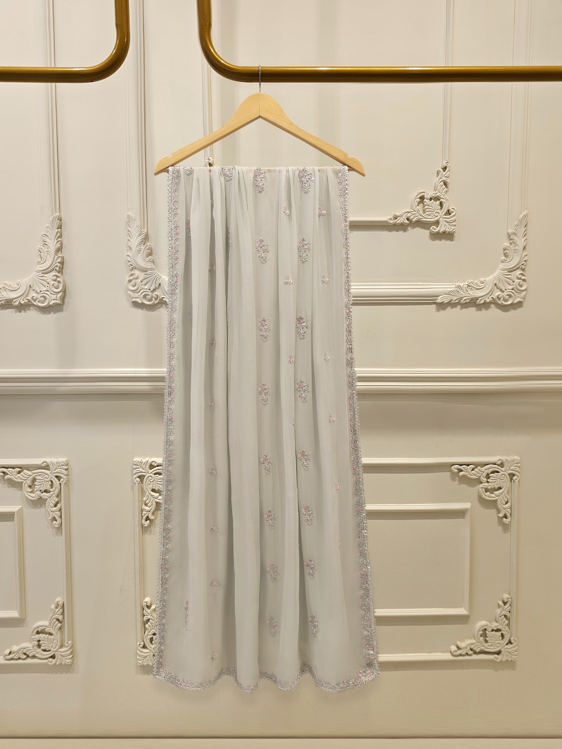 3 Piece - Pure Embroidered Cotton Net Suit S112396 - Image 7