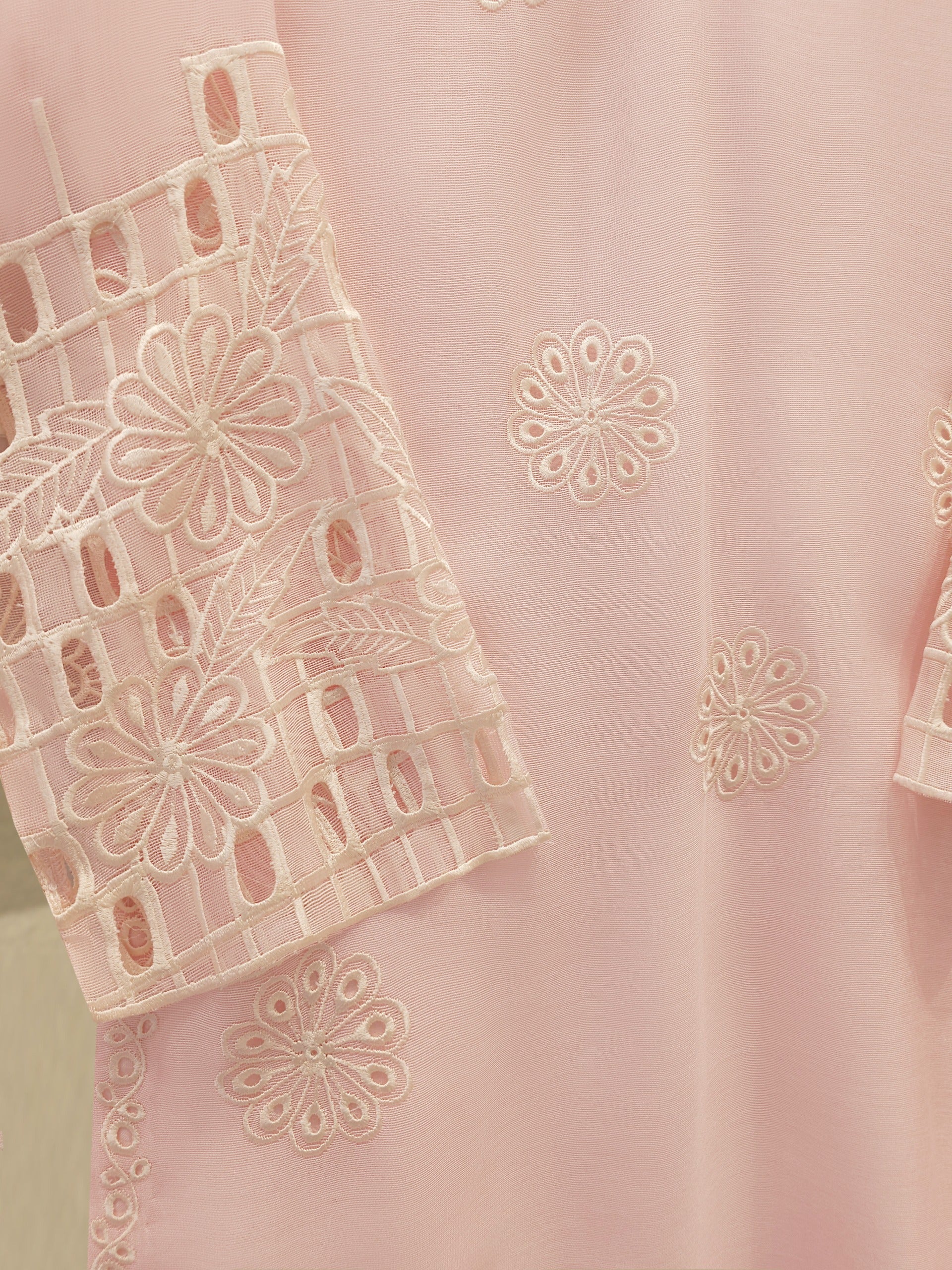 3 Piece - Pure Embroidered Cotton Net Suit S112426 - Image 3