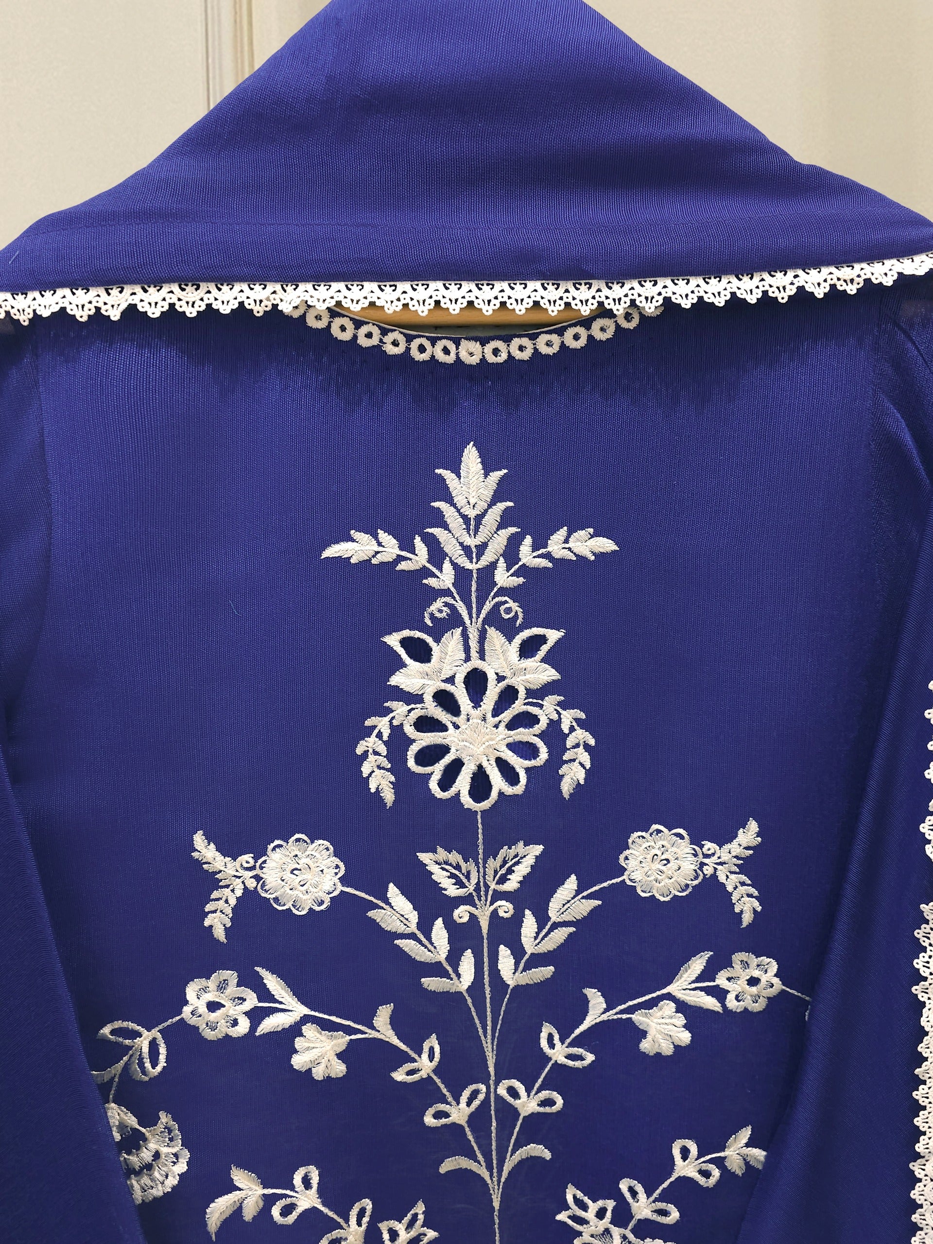 3 Piece - Pure Embroidered Cotton Net Suit S112429 - Image 2