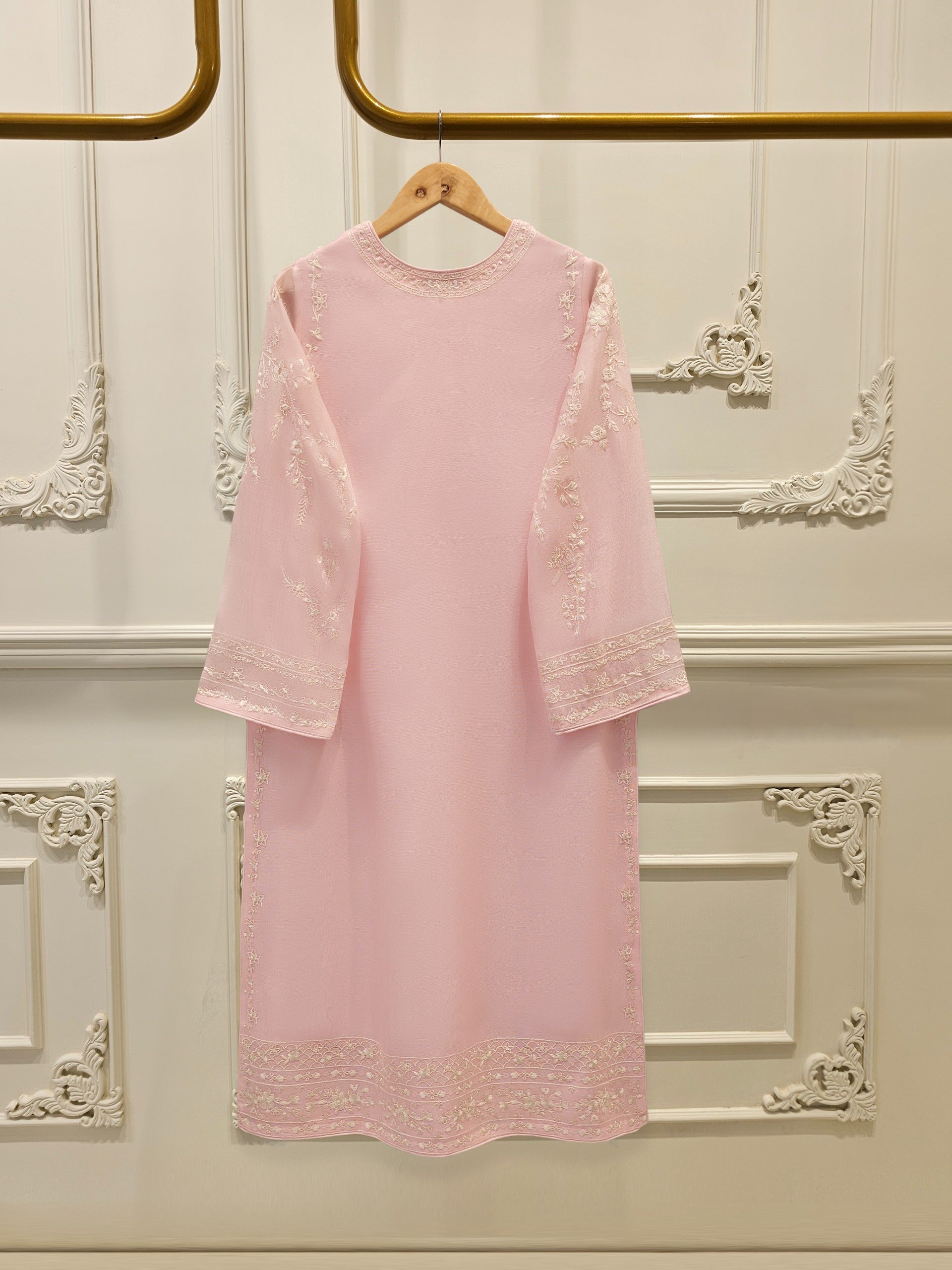 3 Piece - Pure Embroidered Cotton Net Suit S112441 - Image 5