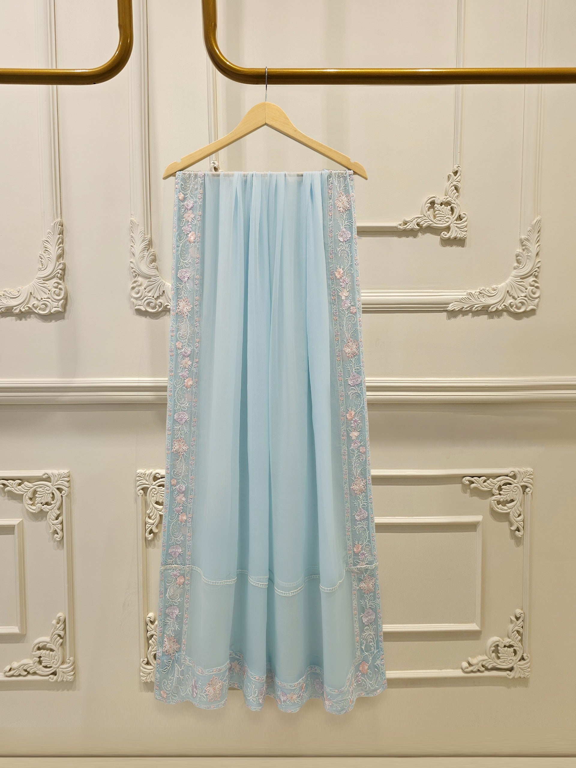 3 Piece - Pure Embroidered Cotton Net Suit S112446 - Image 5