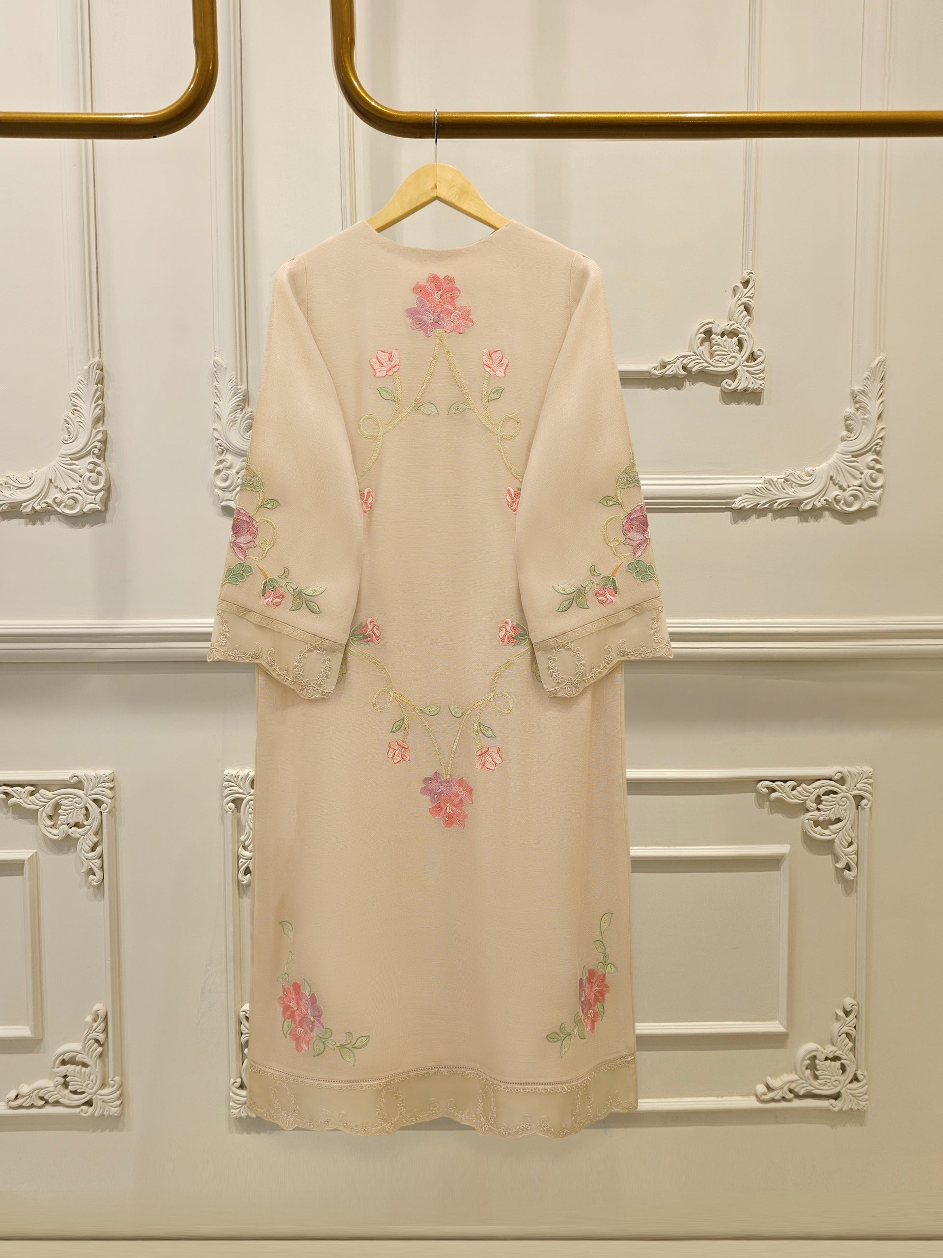 3 Piece - Pure Embroidered Cotton Net Suit S112472 - Image 7