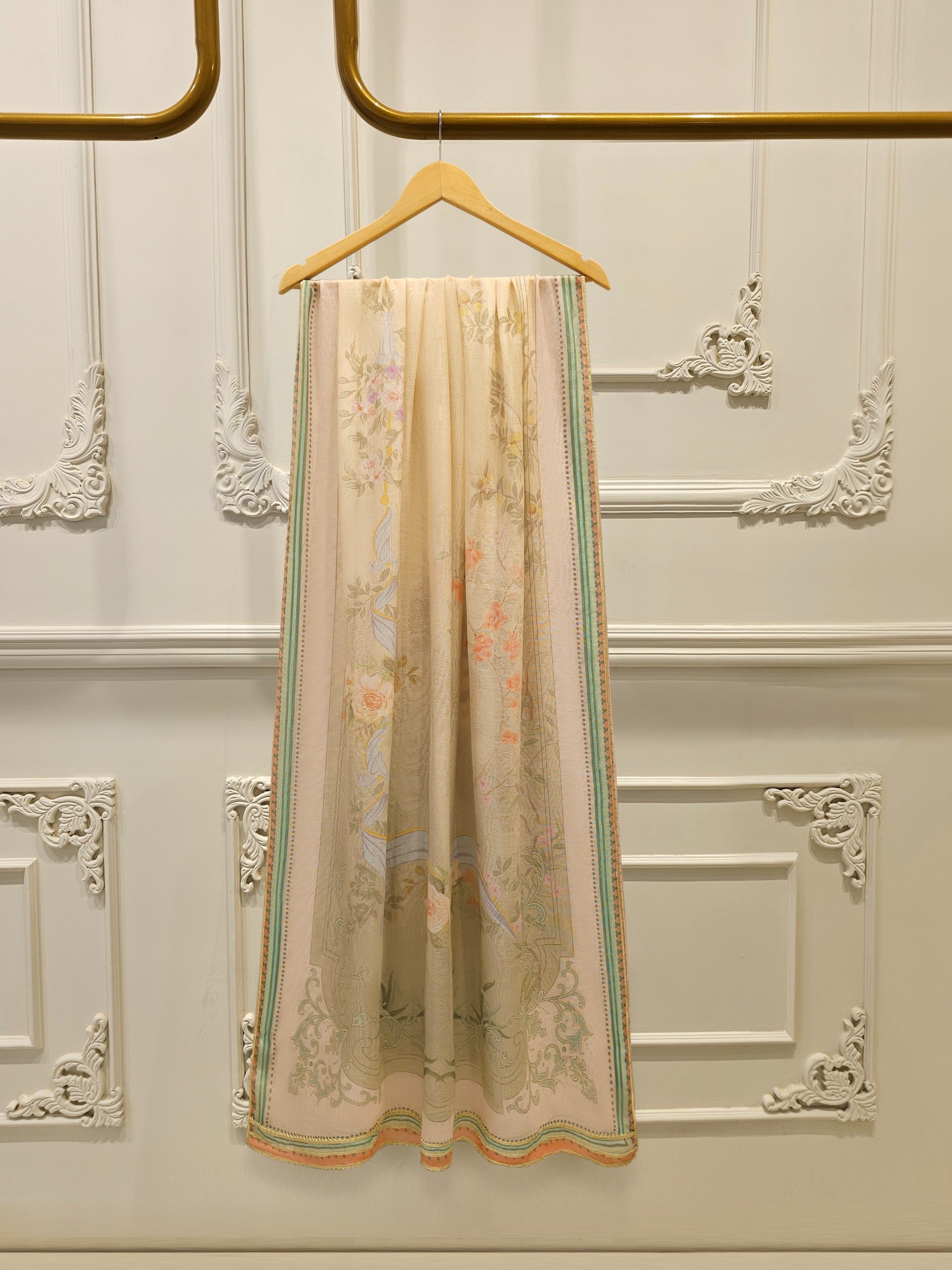 3 Piece - Pure Embroidered Cotton Net Suit S112478 - Image 7