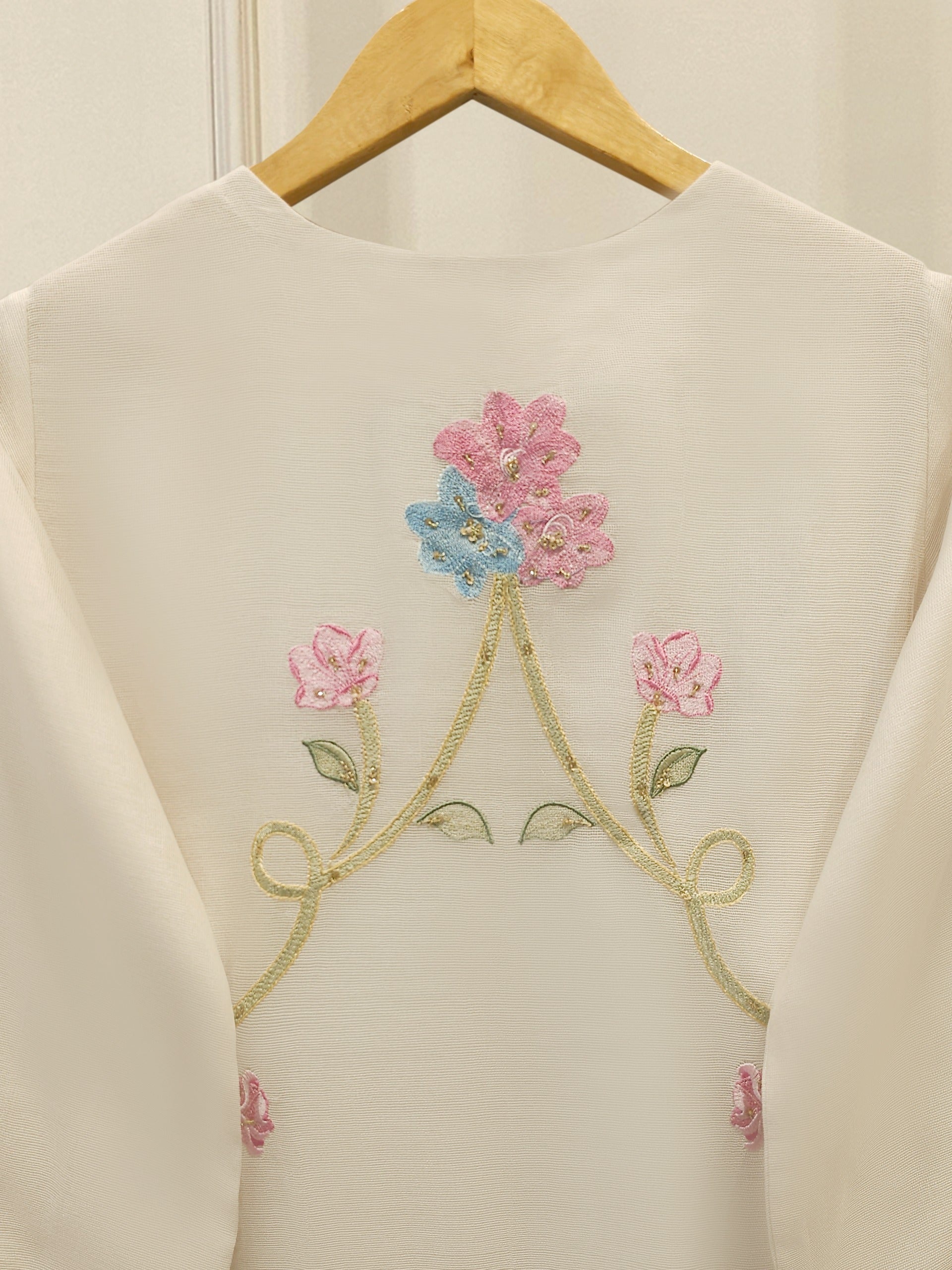 3 Piece - Pure Embroidered Cotton Net Suit S112489 - Image 6