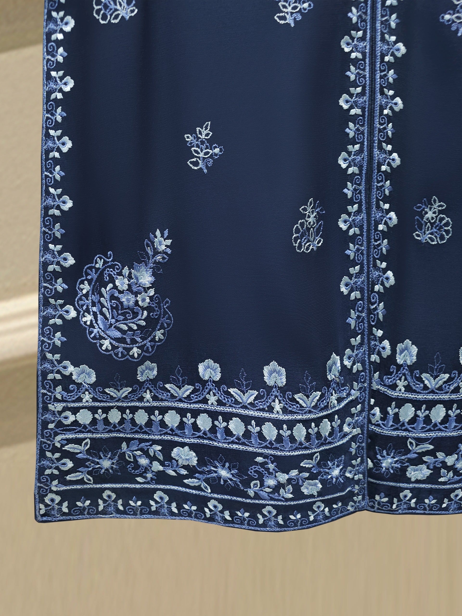 3 Piece - Pure Embroidered Cotton Net Suit S112514 - Image 3