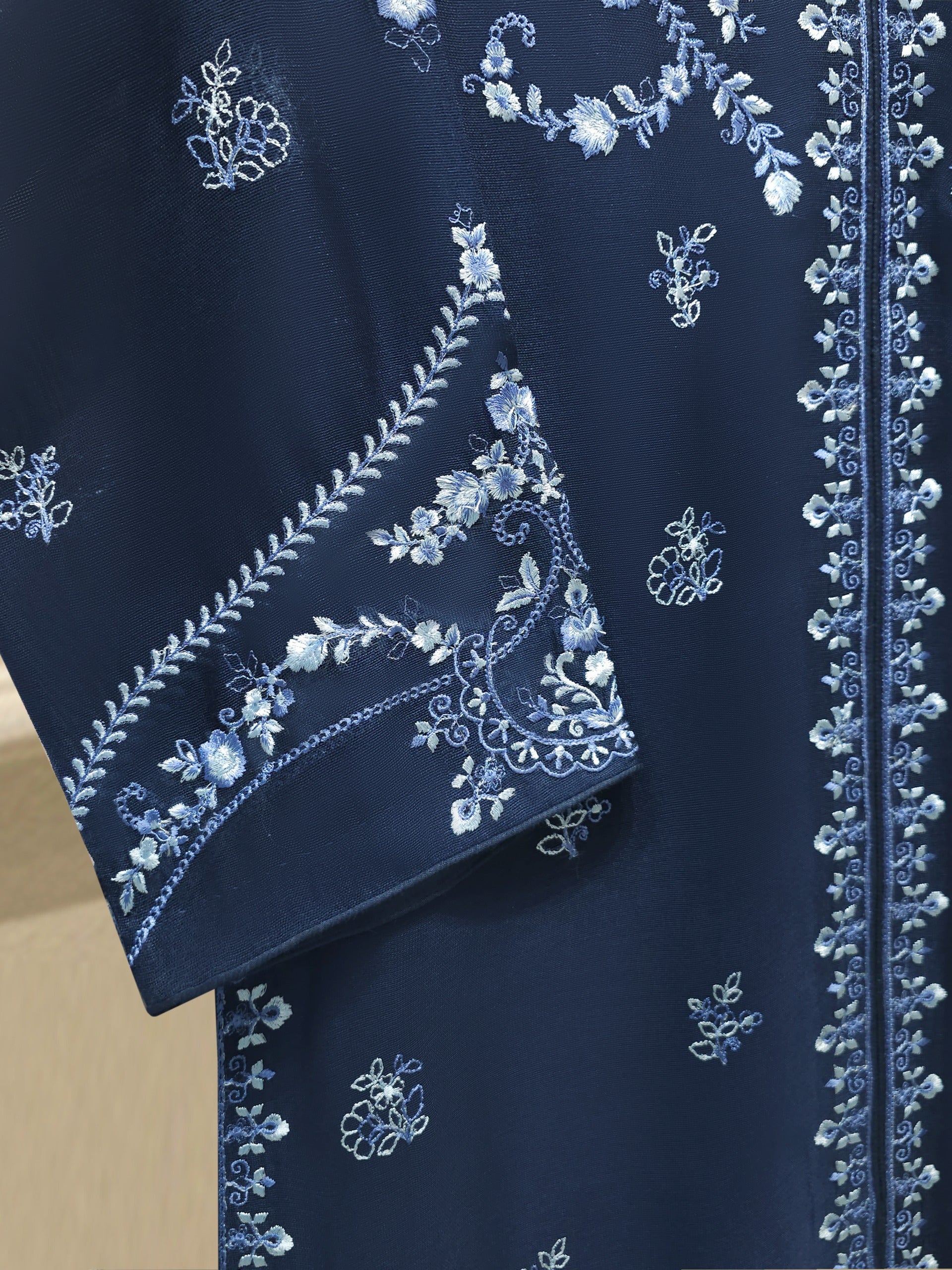3 Piece - Pure Embroidered Cotton Net Suit S112514 - Image 4